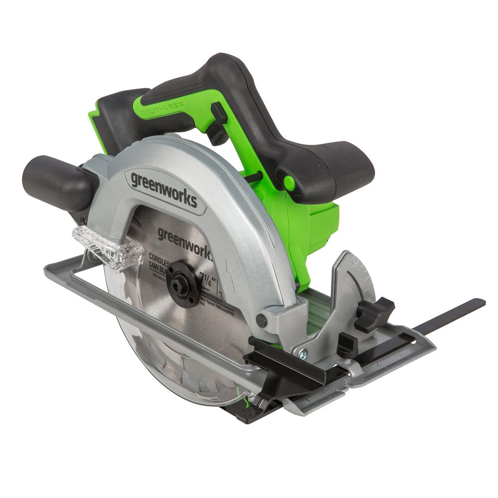 Sierra circular inalámbrica Greenworks de 24 voltios y 7-1/4 pulgadas CR24L00