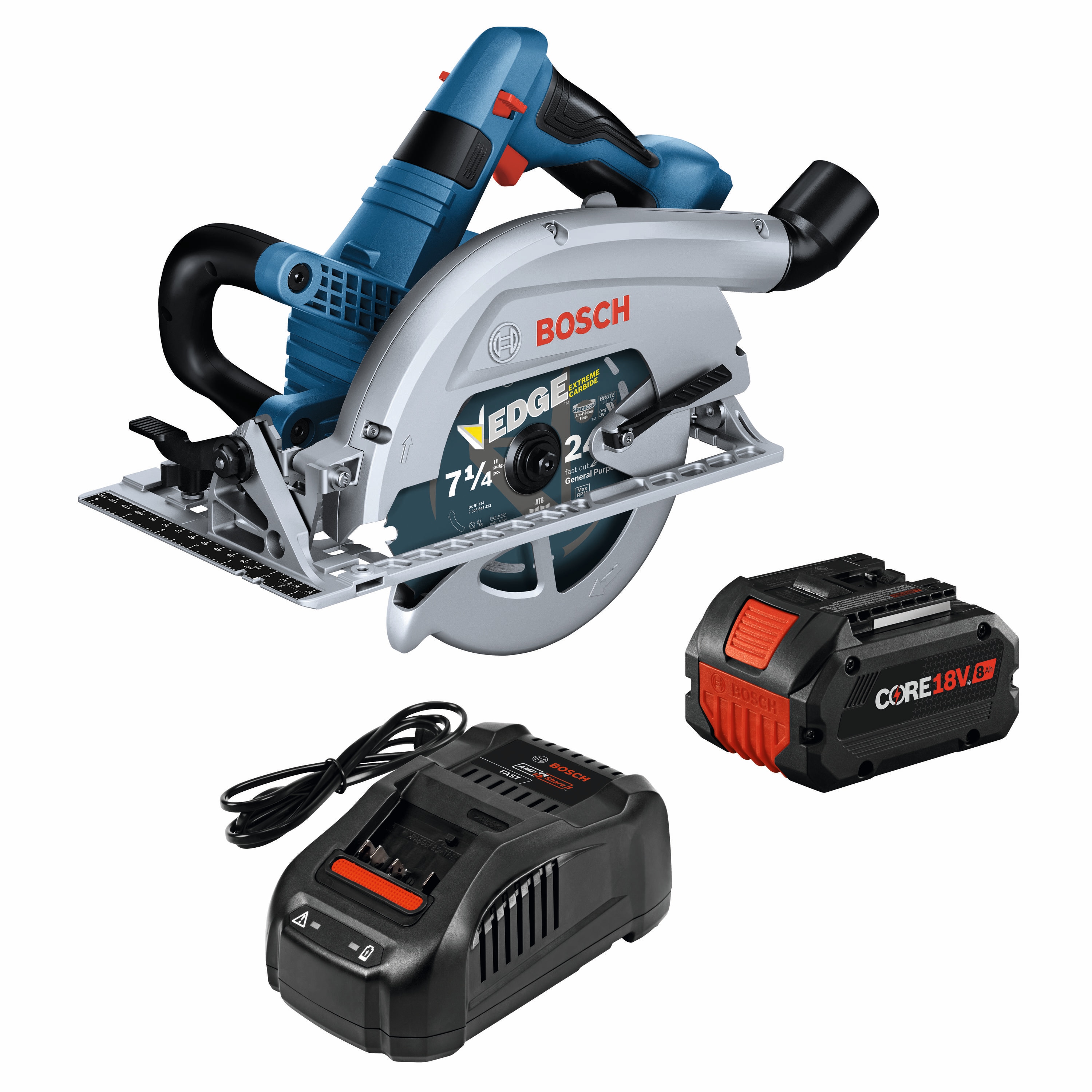 Bosch Profactor Kit de Sierra Circular Inalámbrica de 18 voltios y 8 amperes de 7-1/4 pulgadas (Batería incluida) GKS18V-26LB14