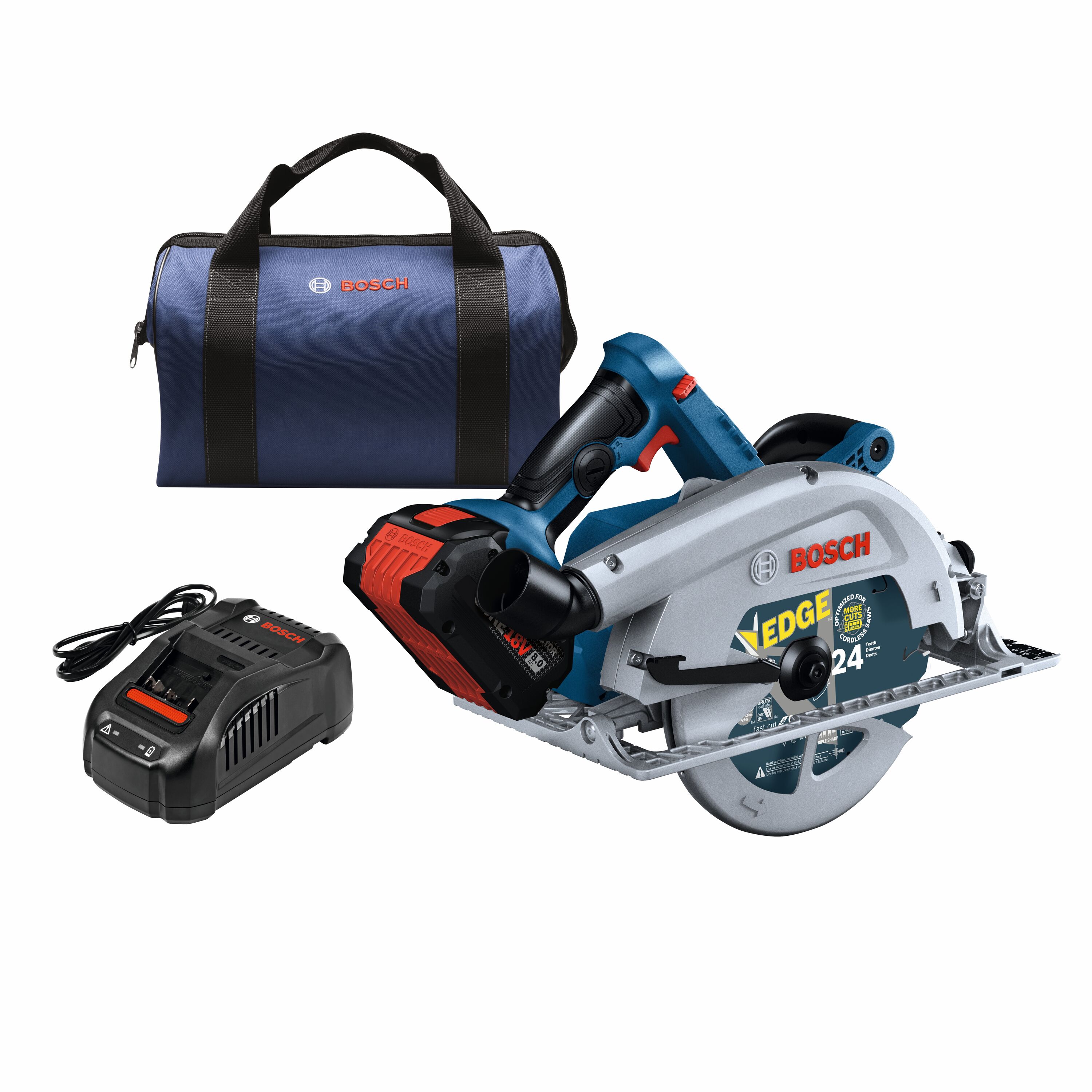 Kit de sierra circular inalámbrica Bosch Profactor de 18 voltios y 8 amperios, 7-1/4 pulgadas (Batería incluida) GKS18V-25CB14