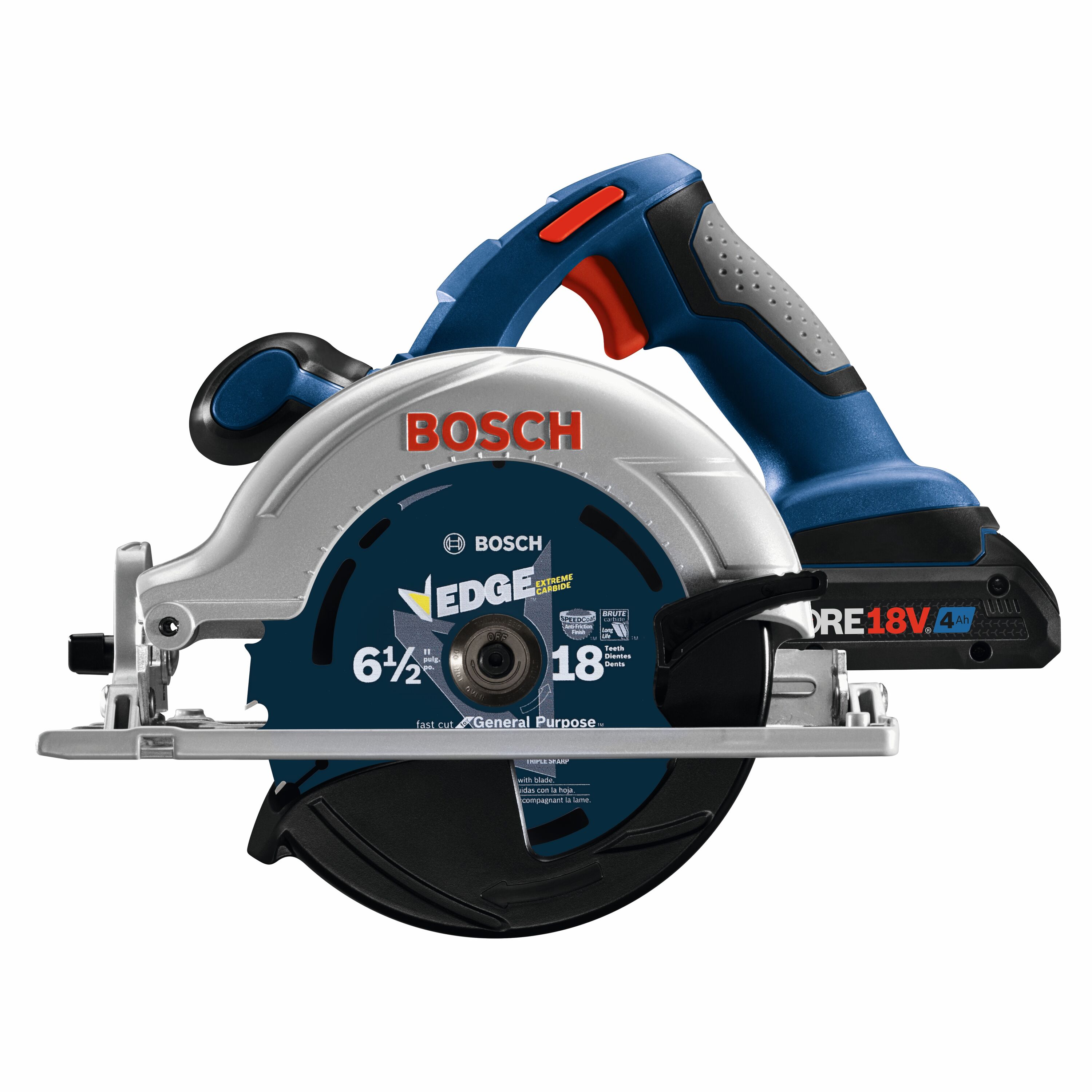 Sierra circular inalámbrica Bosch de 18 voltios con batería de 4 amperios y 6-1/2 pulgadas (incluida) CCS180-B15