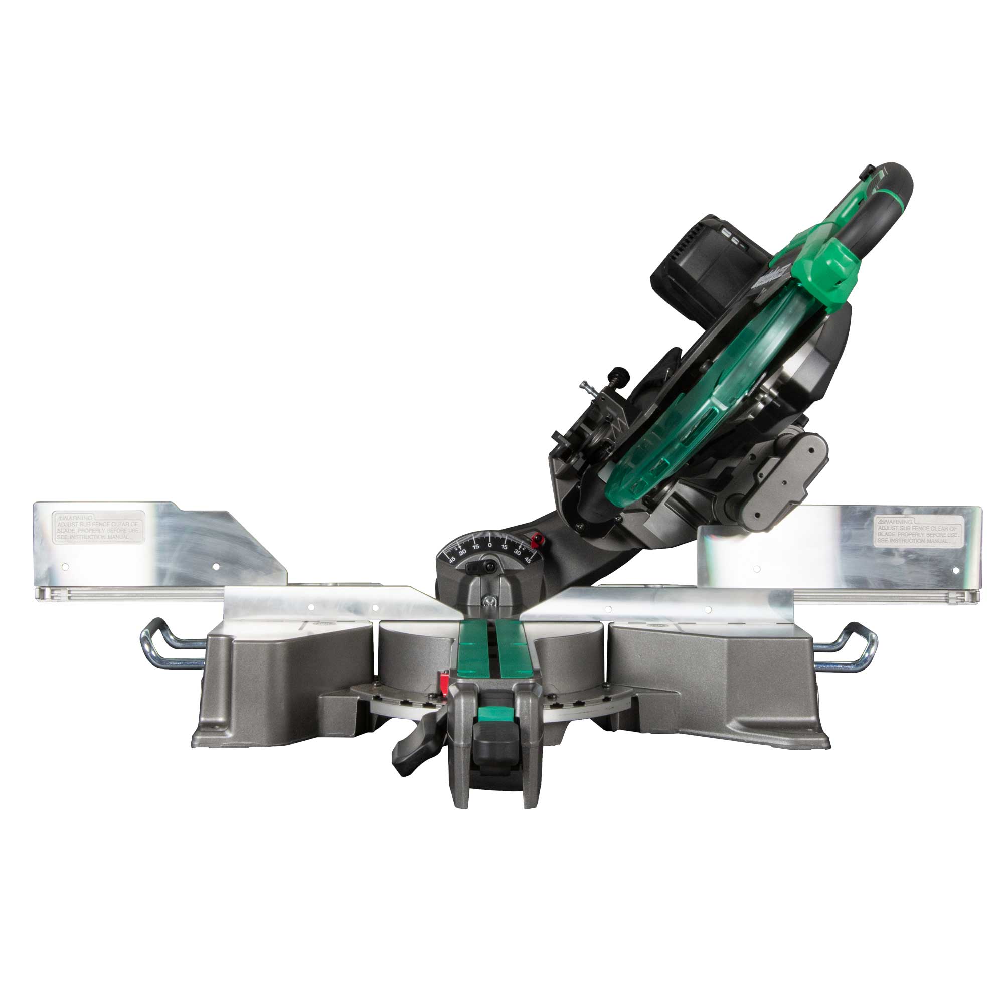Sierra ingletadora inalámbrica de doble bisel deslizante Metabo HPT 12 pulgadas 15 amperios 36 voltios con guía láser C3612DRAQ4M