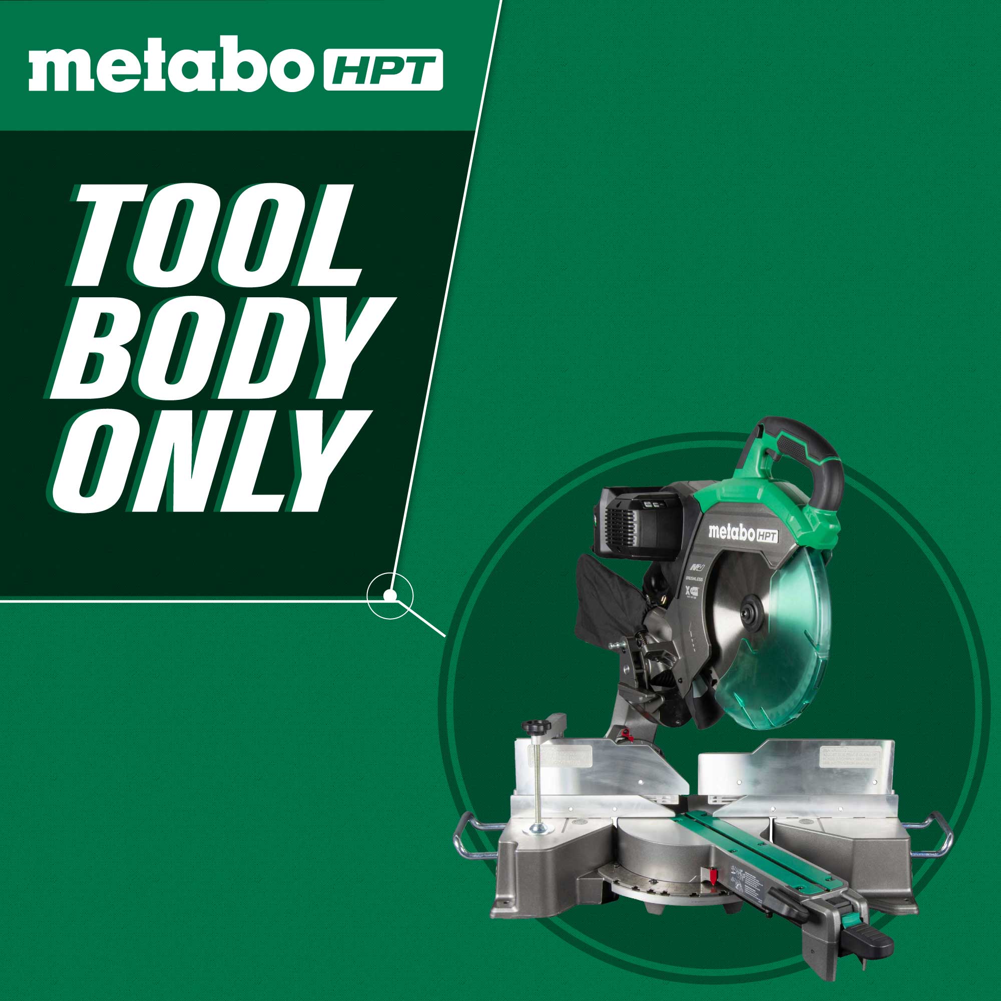 Sierra ingletadora inalámbrica de doble bisel deslizante Metabo HPT 12 pulgadas 15 amperios 36 voltios con guía láser C3612DRAQ4M