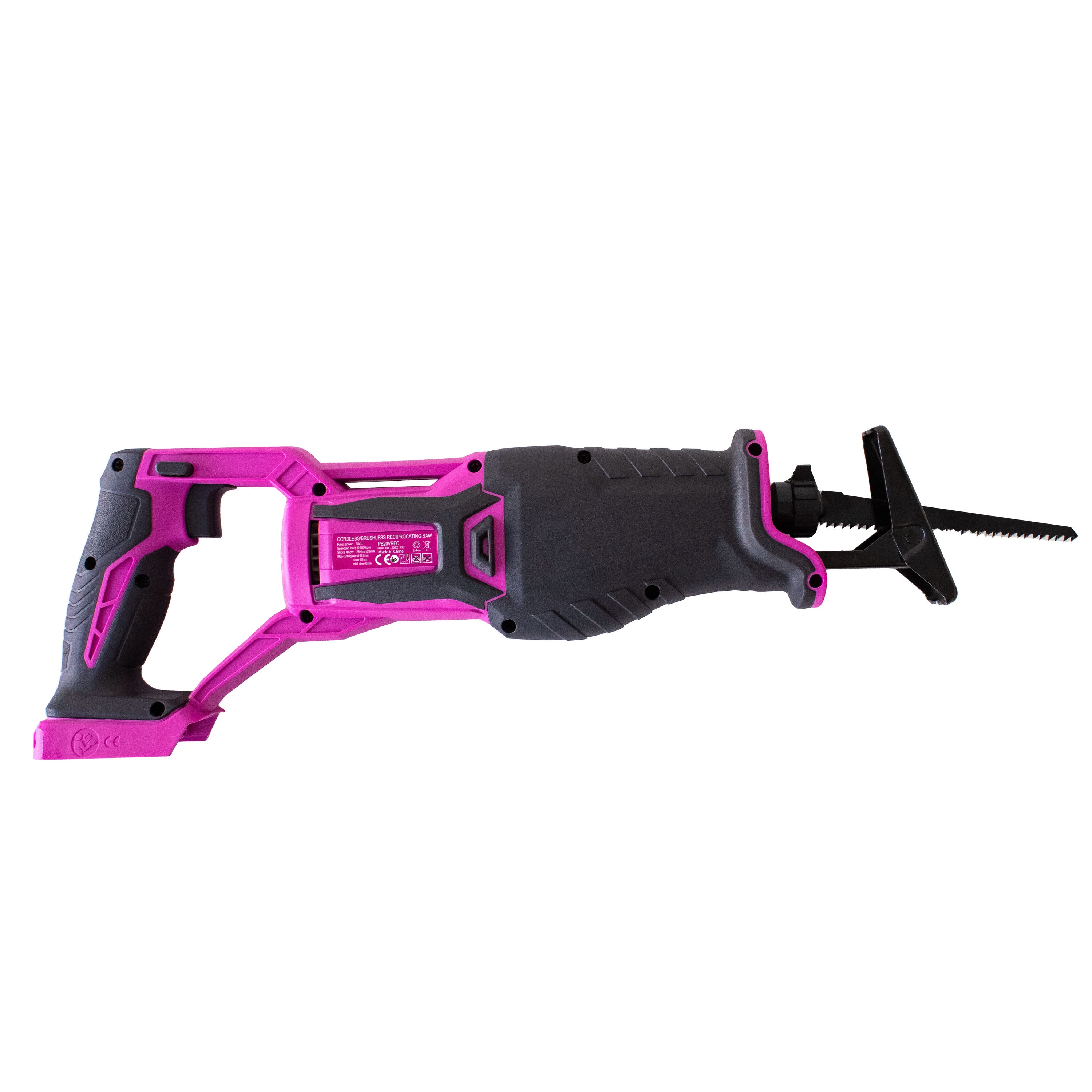 Sierra reciproca inalámbrica sin escobillas de 20 voltios de The Original Pink Box (batería incluida) PB20VREC-2AH-CHRGR