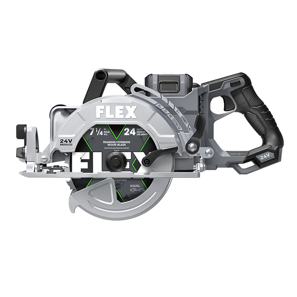 Sierra circular inalámbrica sin escobillas FLEX de 24 voltios y 7-1/4 pulgadas (Incluye batería) FX2141R-1J
