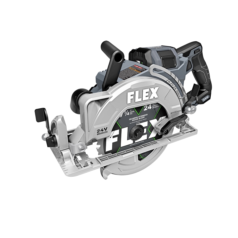 Sierra circular inalámbrica sin escobillas FLEX de 24 voltios y 7-1/4 pulgadas (Incluye batería) FX2141R-1J
