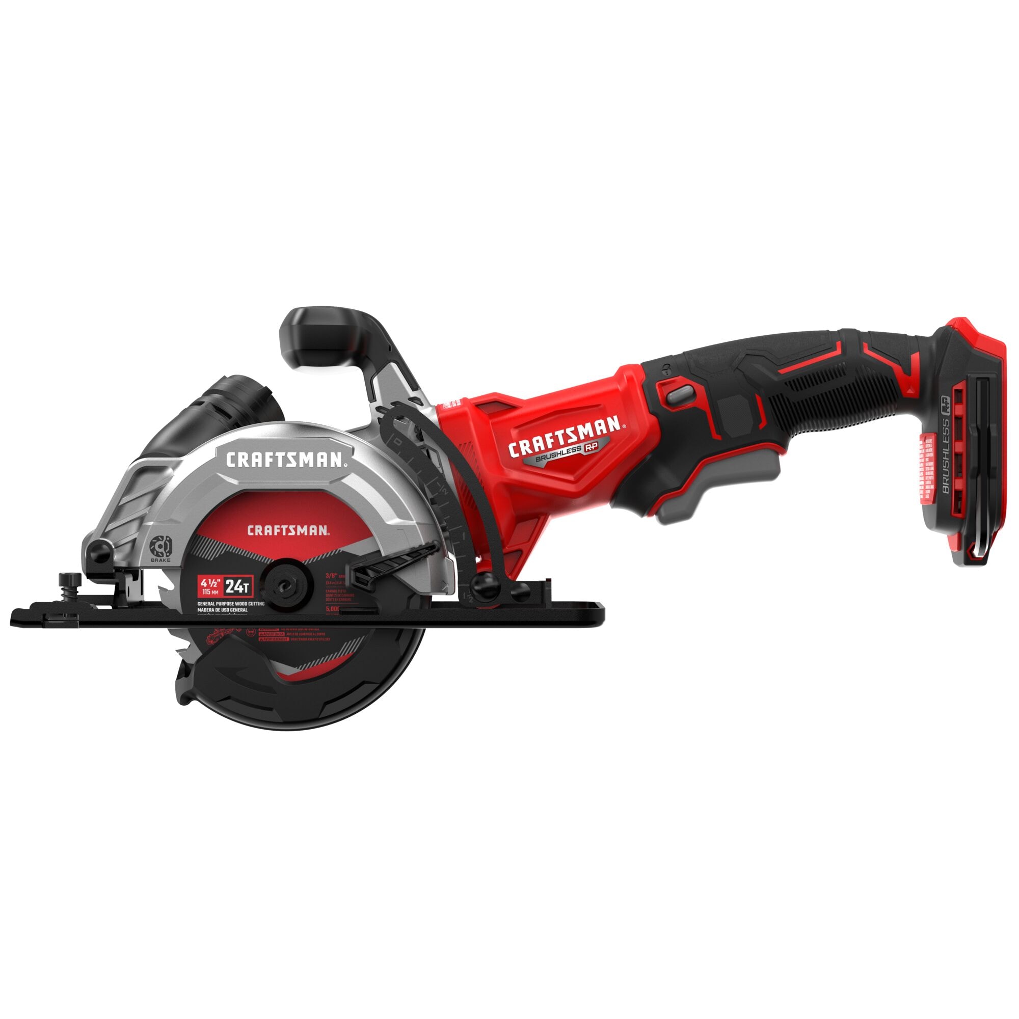 Sierra circular inalámbrica sin escobillas CRAFTSMAN V20 RP de 20 voltios Max 4-1/2 pulgadas