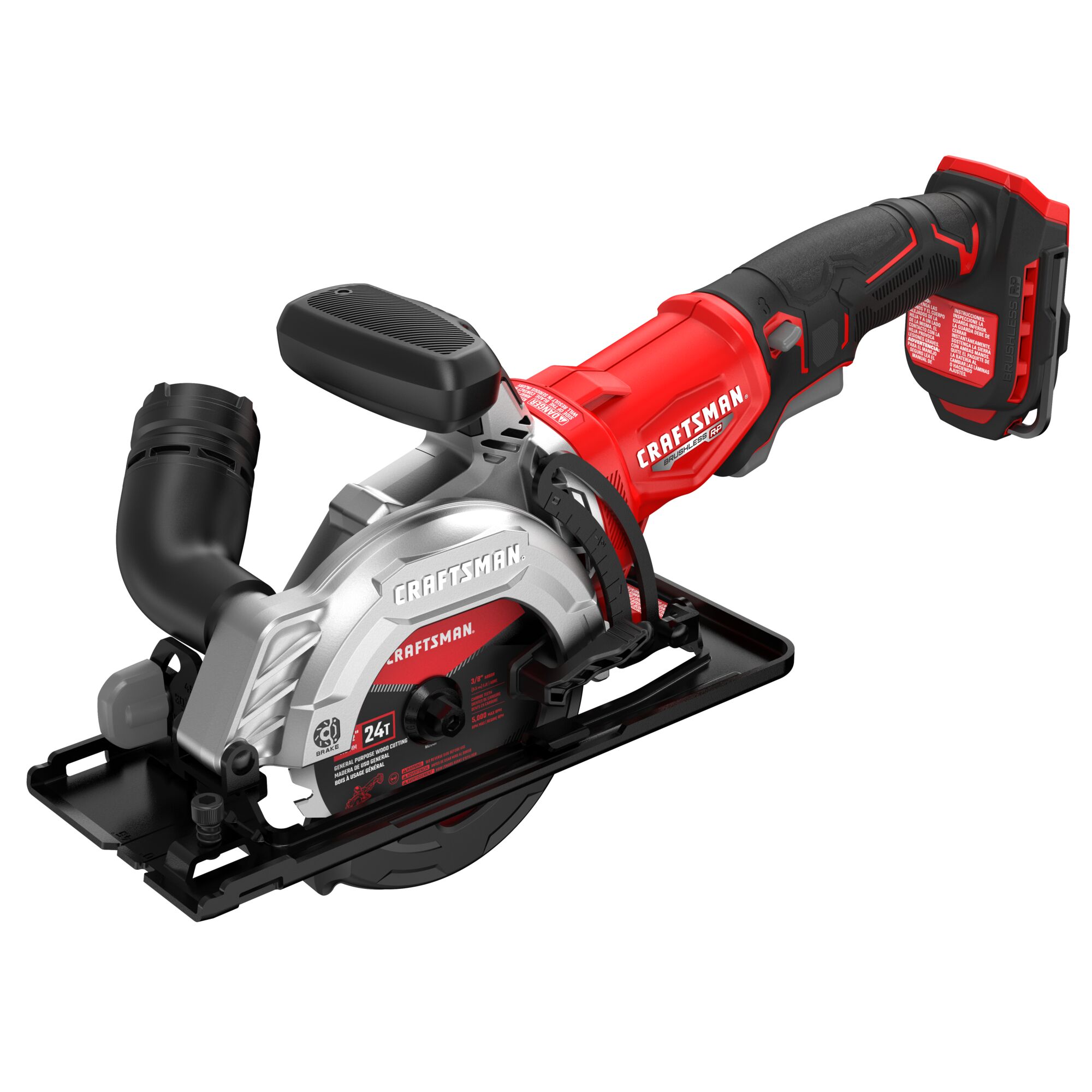 Sierra circular inalámbrica sin escobillas CRAFTSMAN V20 RP de 20 voltios Max 4-1/2 pulgadas
