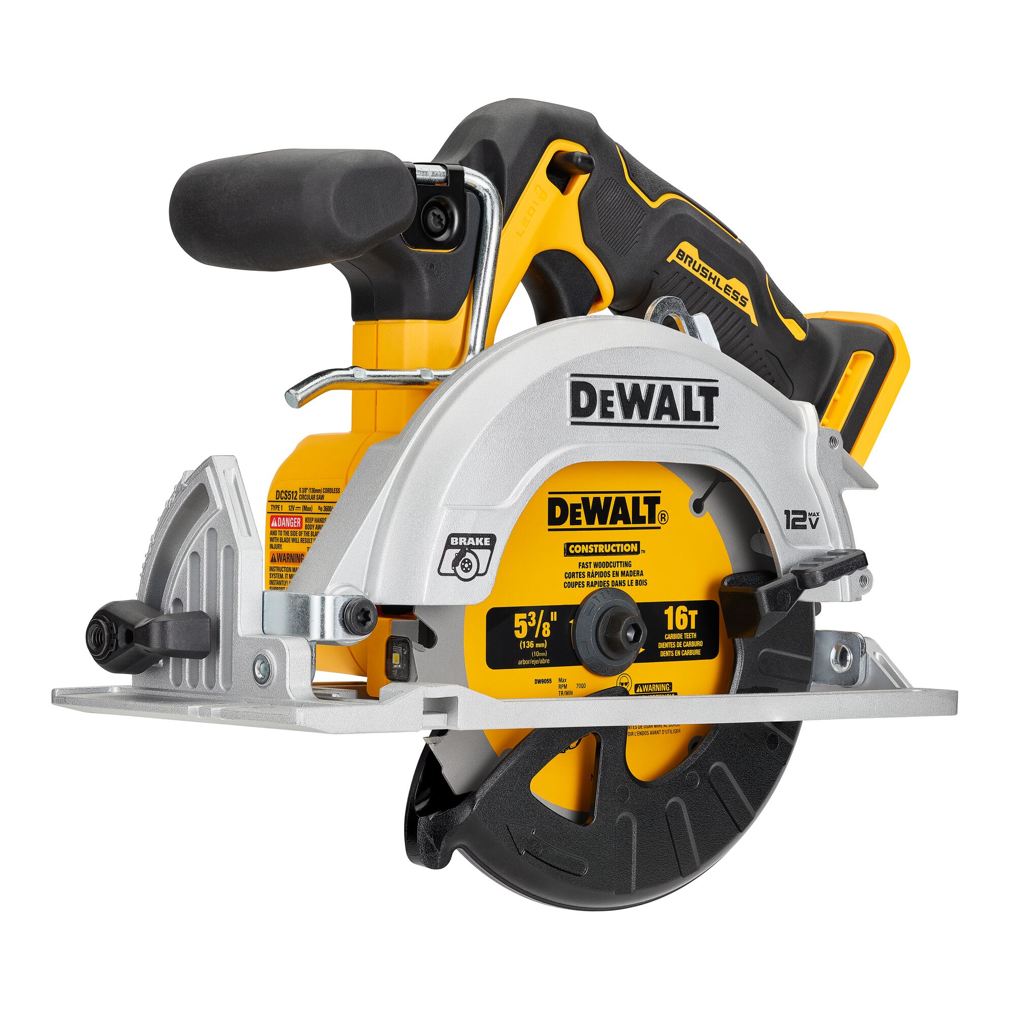 Sierra circular inalámbrica sin escobillas DEWALT XTREME 12 voltios Max 5-3/8 pulgadas DCS512B