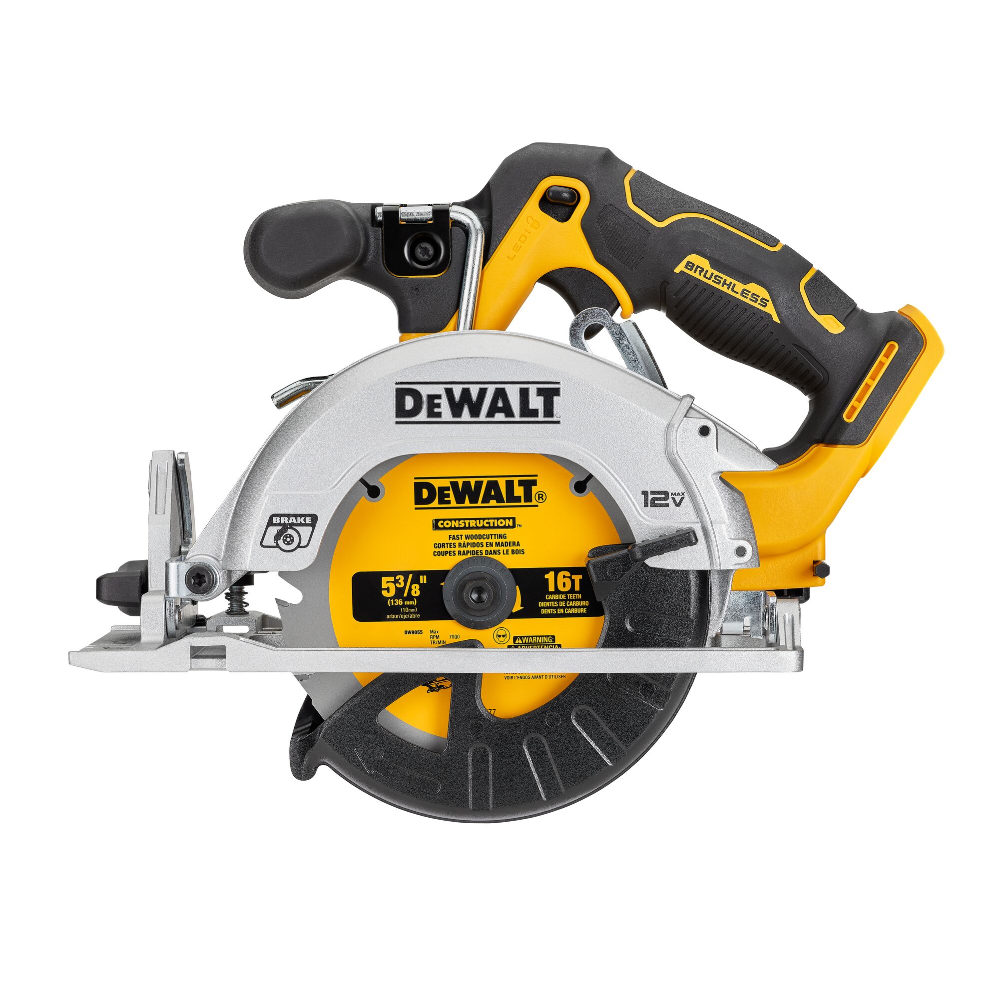 Sierra circular inalámbrica sin escobillas DEWALT XTREME 12 voltios Max 5-3/8 pulgadas DCS512B