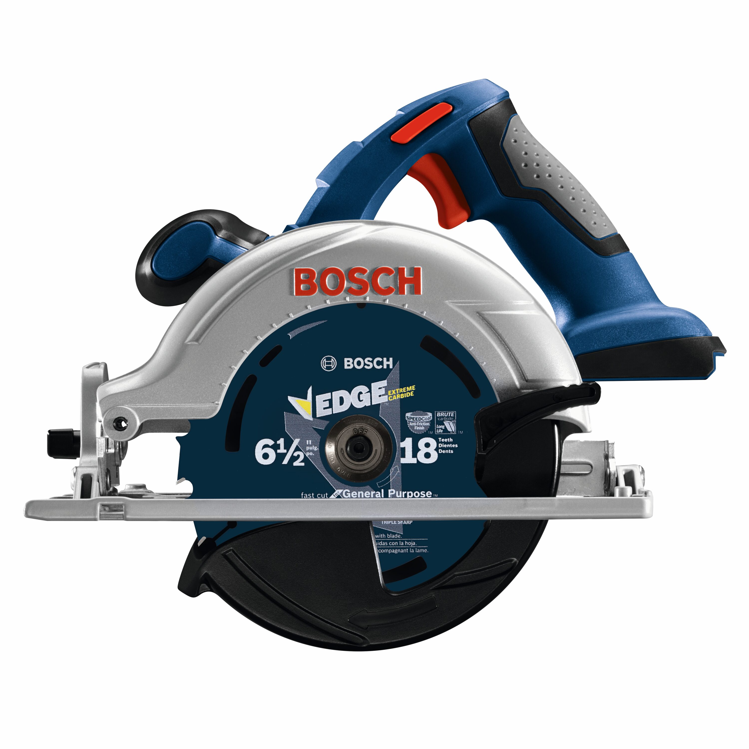 Sierra circular inalámbrica Bosch de 18 voltios con batería de 2 amperios y 6-1/2 pulgadas CCS180B
