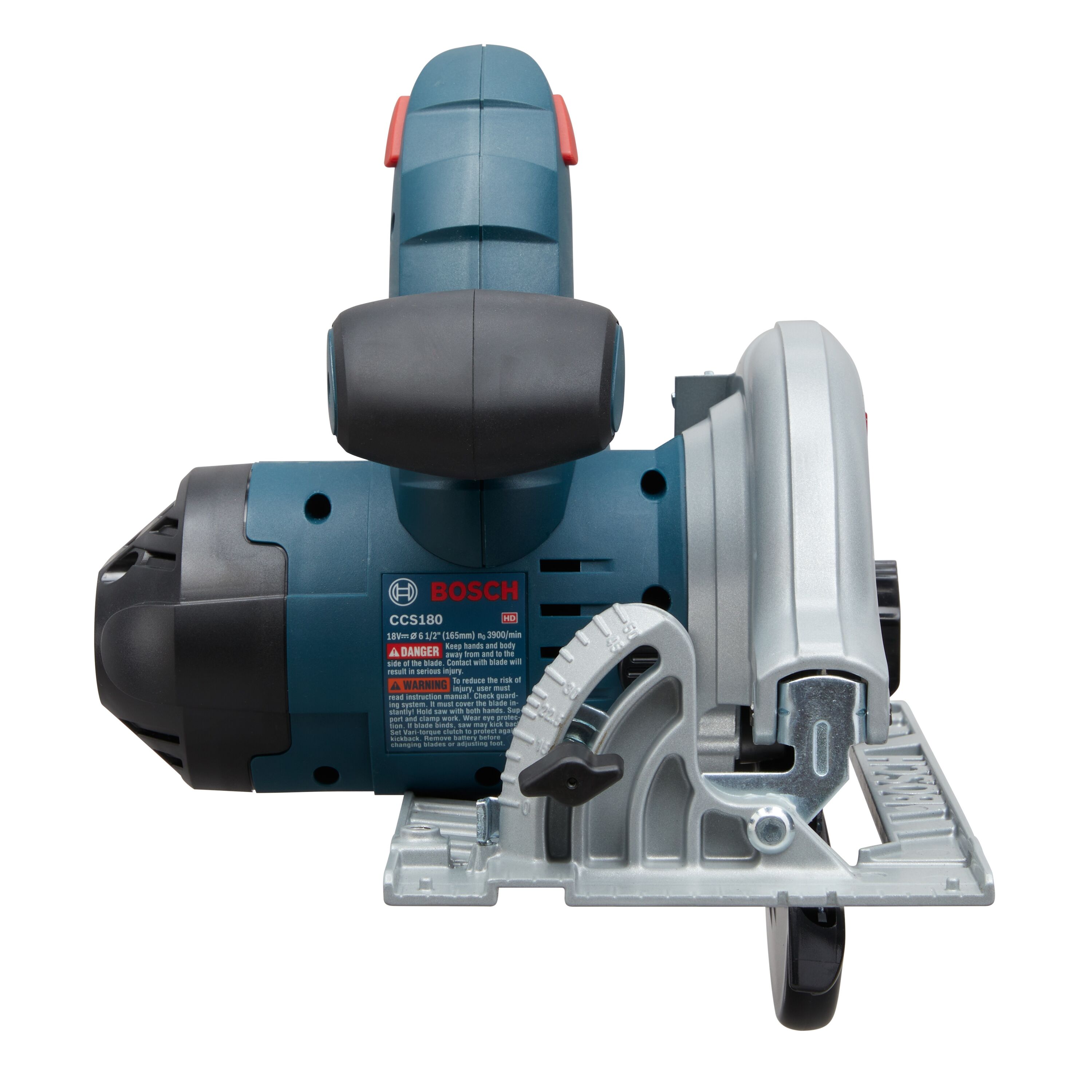 Sierra circular inalámbrica Bosch de 18 voltios con batería de 2 amperios y 6-1/2 pulgadas CCS180B