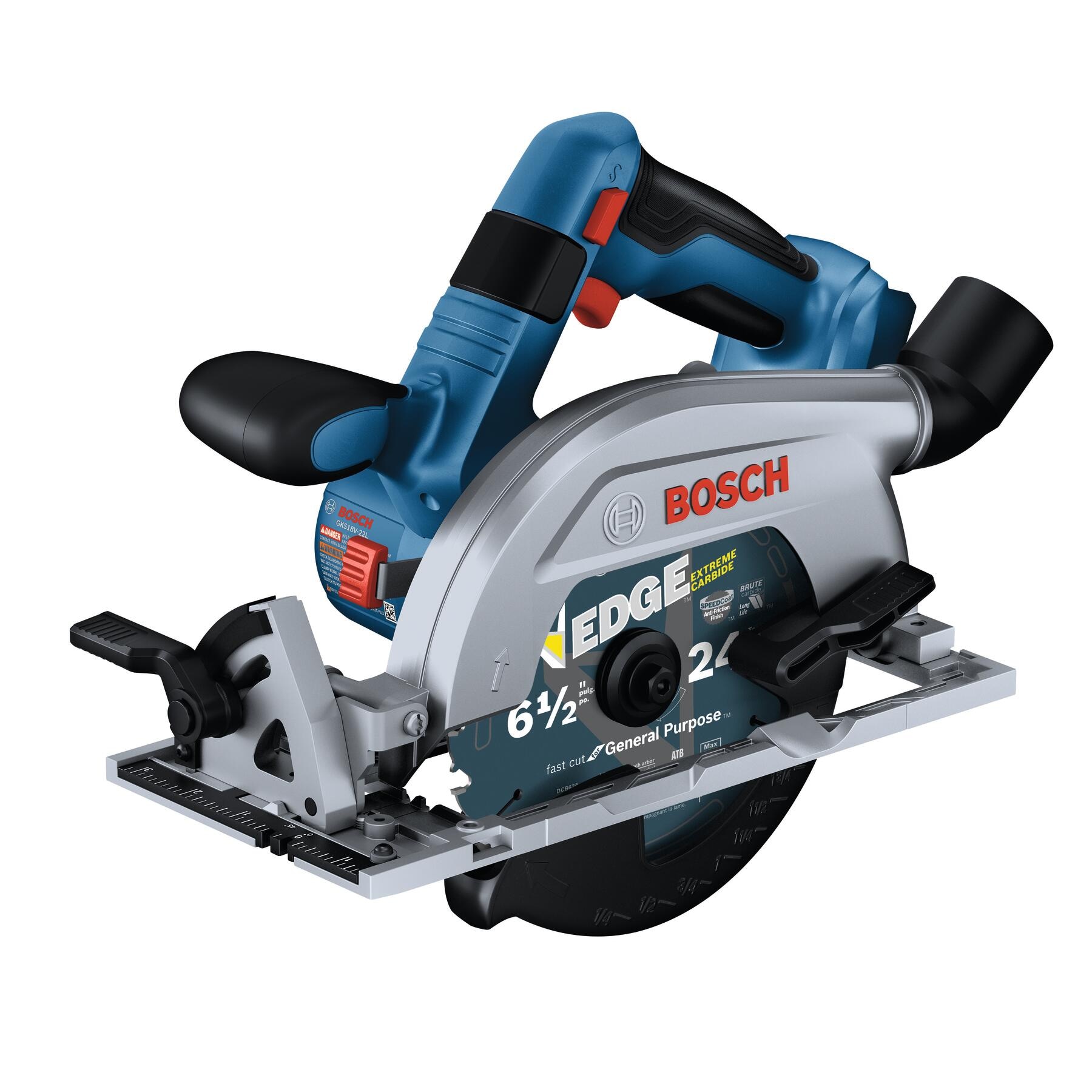 Sierra circular inalámbrica sin escobillas Bosch de 18 voltios y 6-1/2 pulgadas GKS18V-22LN