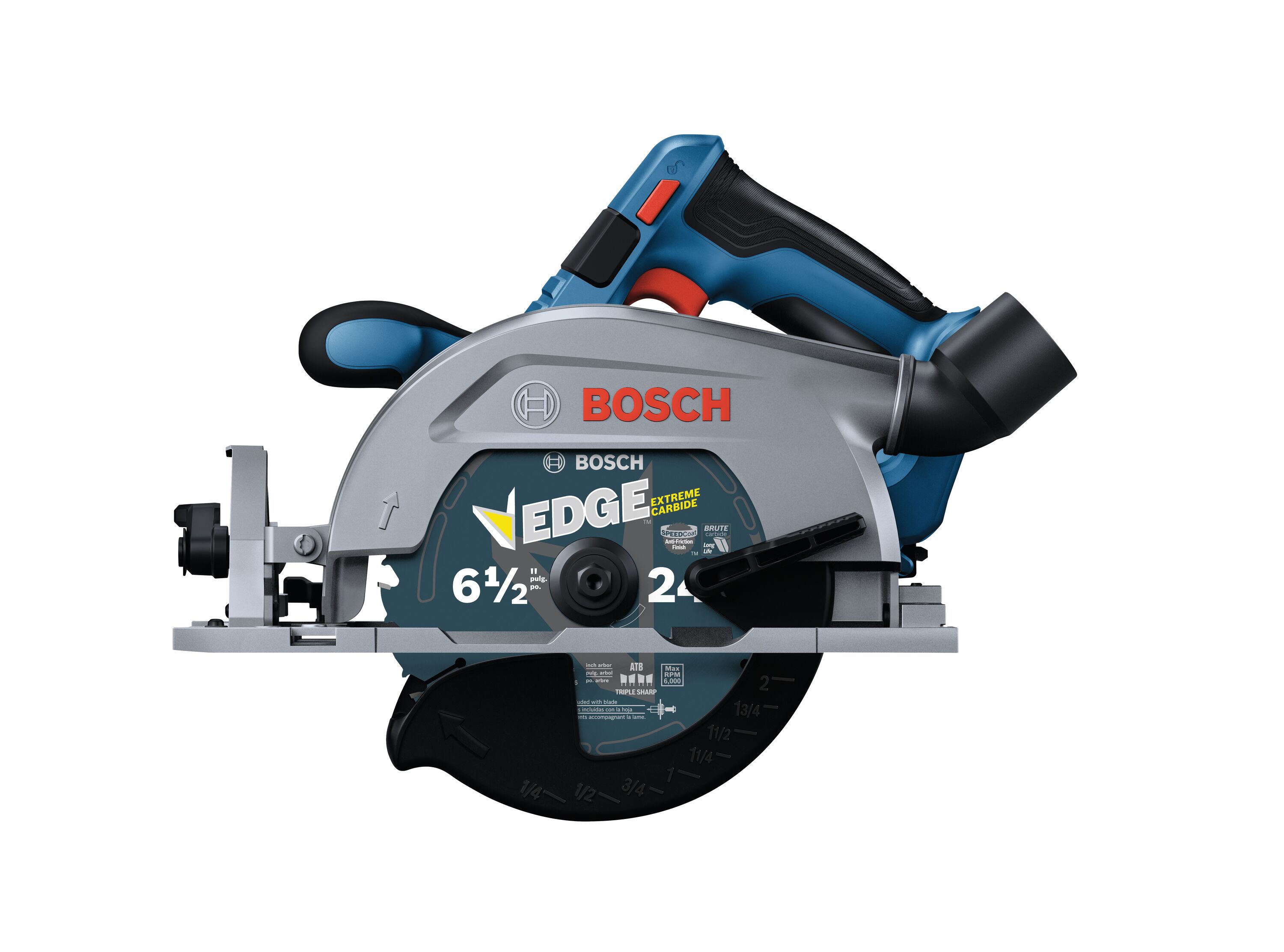 Sierra circular inalámbrica sin escobillas Bosch de 18 voltios y 6-1/2 pulgadas GKS18V-22LN