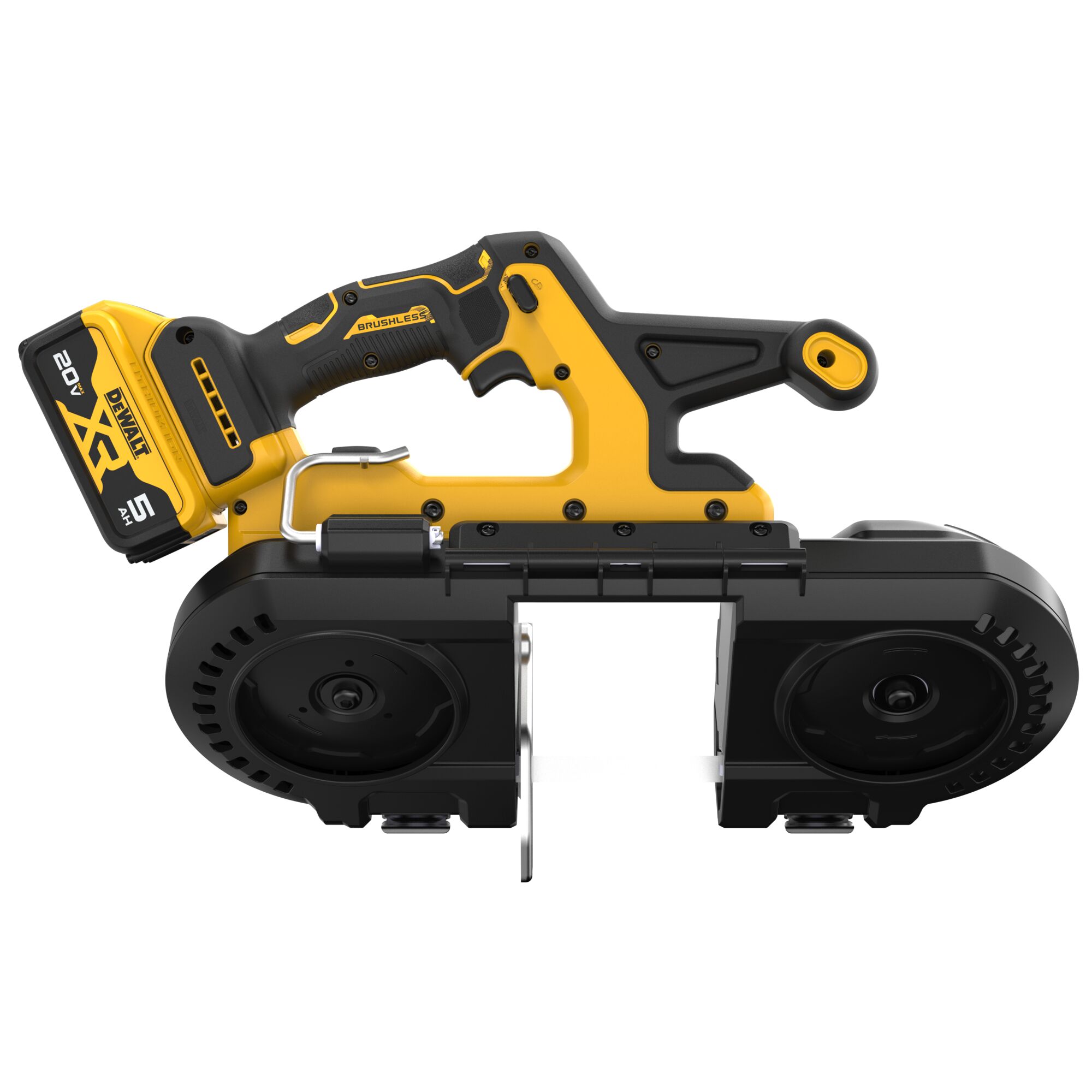 Sierra de cinta portátil DEWALT de 20 voltios y 3.375 pulgadas (batería incluida) DCS378P1