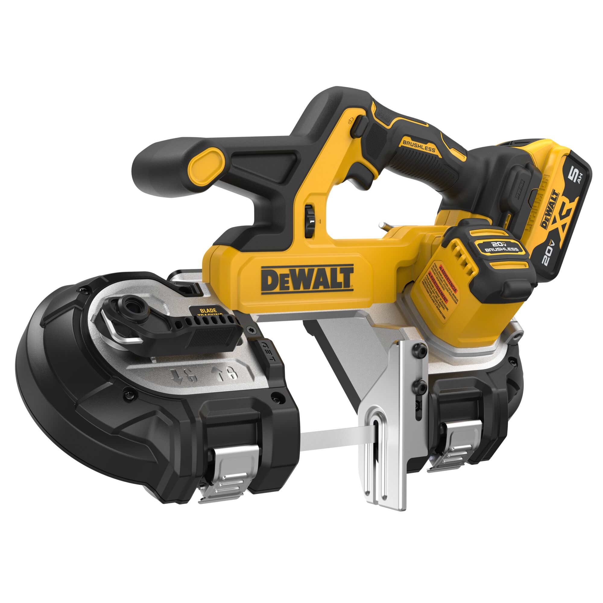 Sierra de cinta portátil DEWALT de 20 voltios y 3.375 pulgadas (batería incluida) DCS378P1