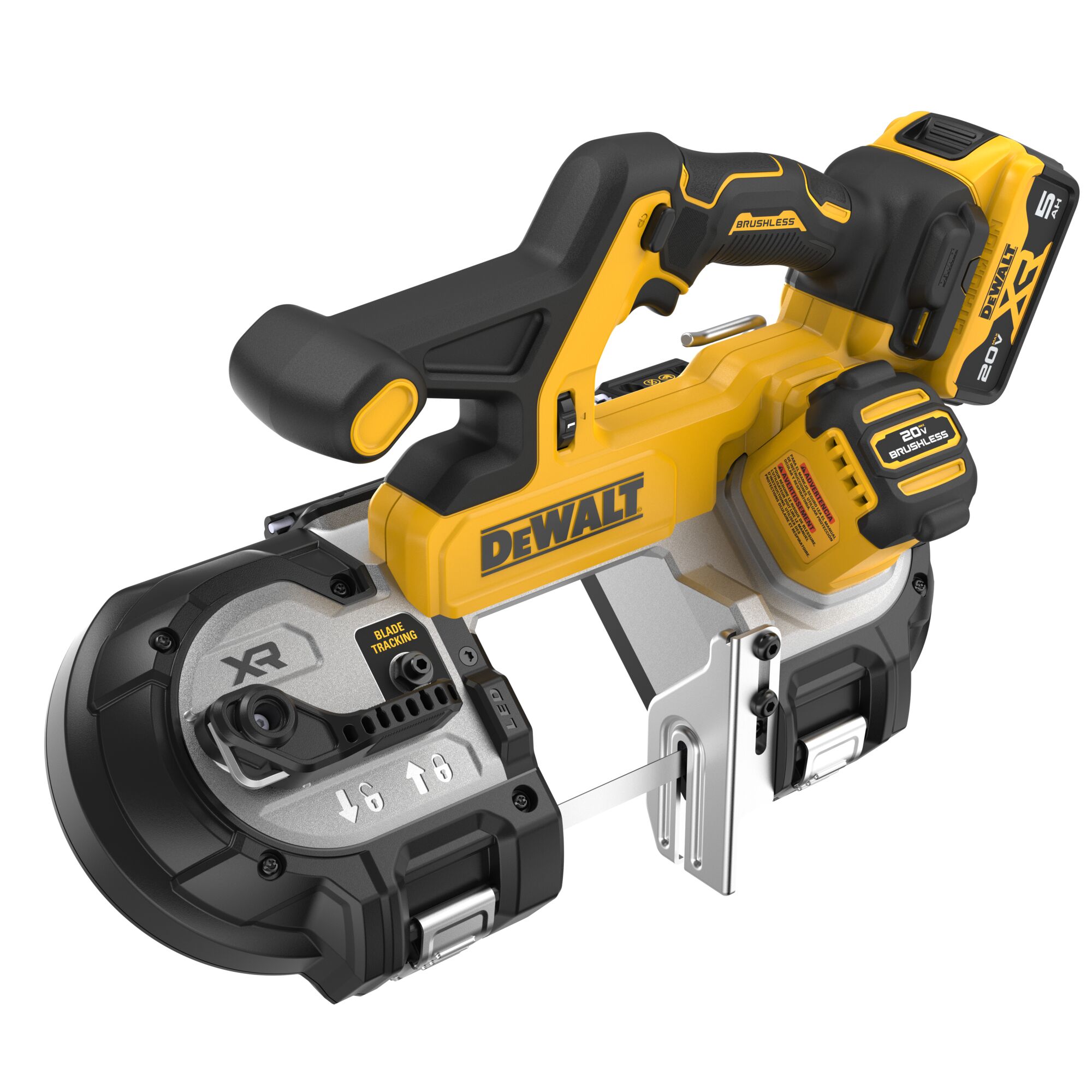 Sierra de cinta portátil DEWALT de 20 voltios y 3.375 pulgadas (batería incluida) DCS378P1