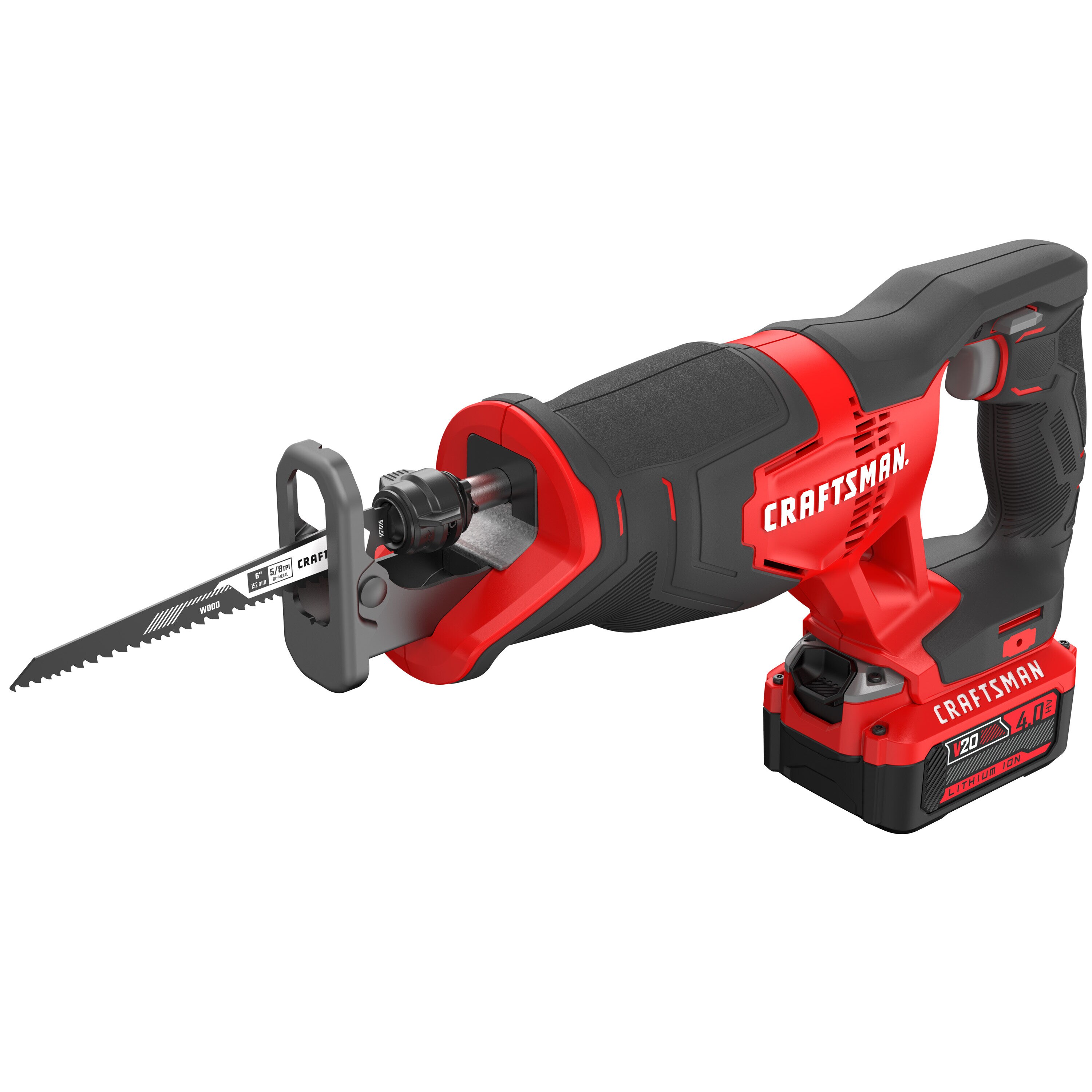 Sierra reciproca inalámbrica variable de velocidad máxima de 20 voltios CRAFTSMAN V20 (batería incluida) CMCS300M1