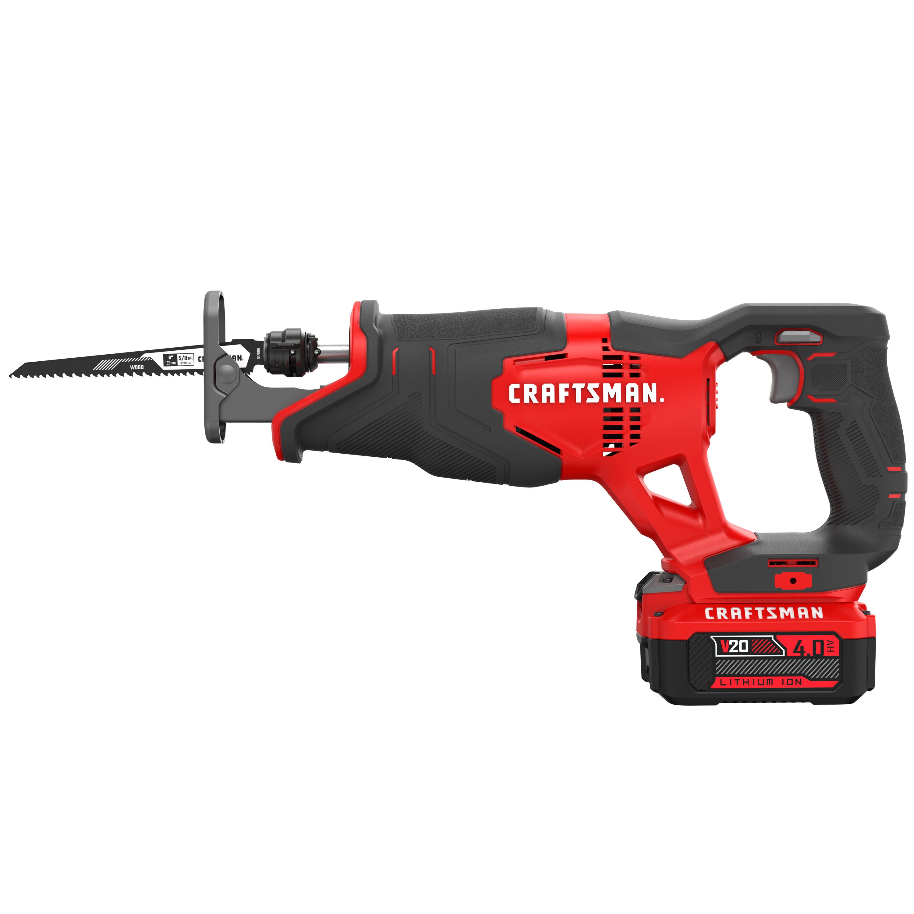 Sierra reciproca inalámbrica variable de velocidad máxima de 20 voltios CRAFTSMAN V20 (batería incluida) CMCS300M1
