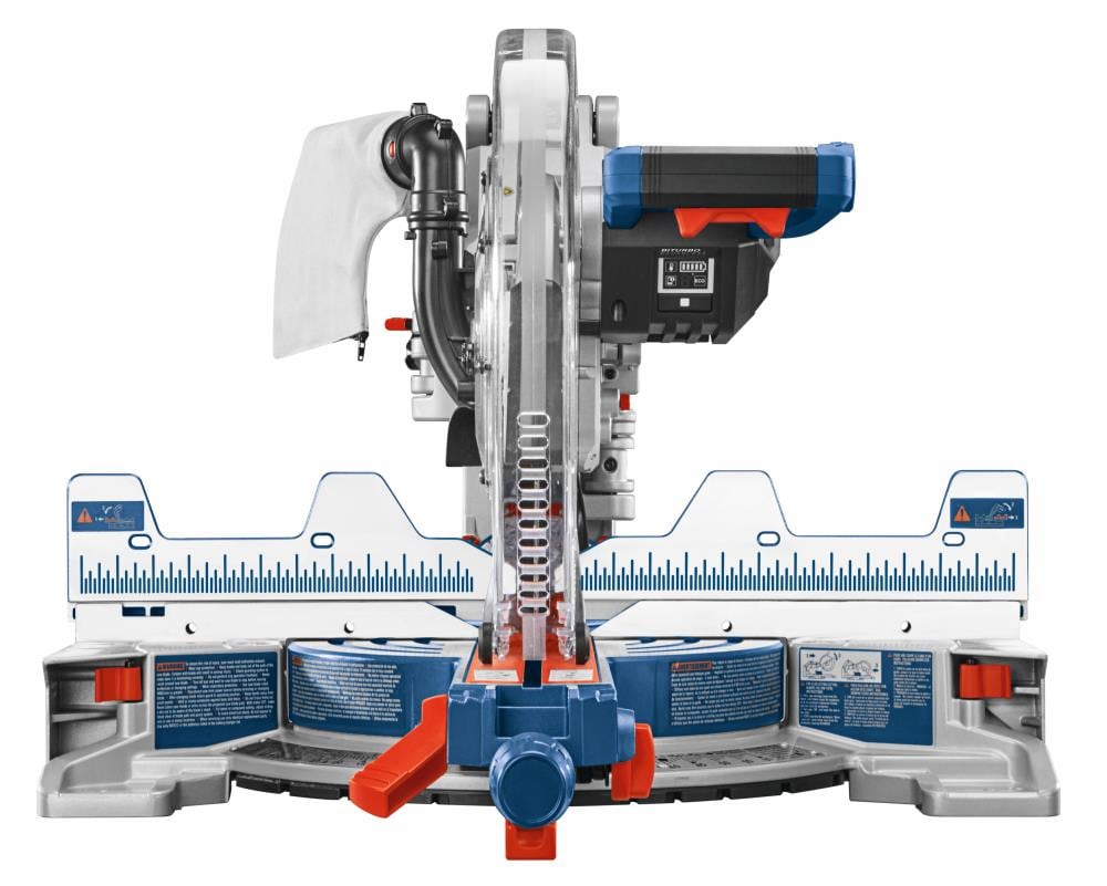 Sierra ingletadora inalámbrica Bosch PROFACTOR de 12 pulgadas, 8 amperios y 18 voltios con doble bisel y guía láser (batería incluida) GCM18V-12GDCN14