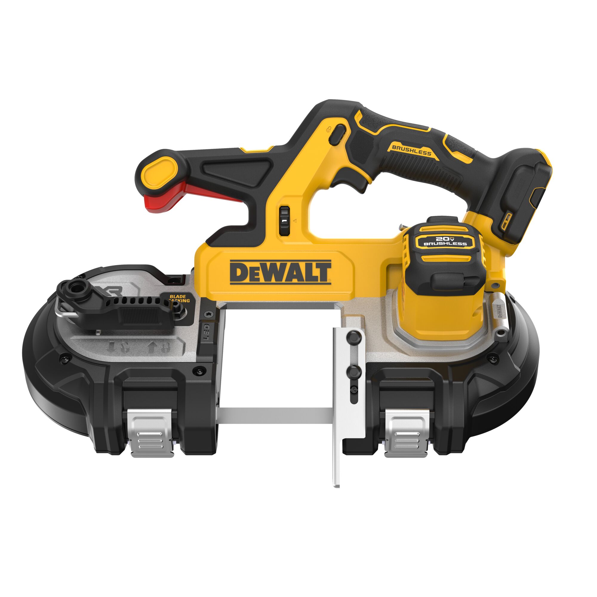 Sierra de cinta portátil DEWALT de 20 voltios con hoja de 3.375 pulgadas (batería no incluida) DCS379B
