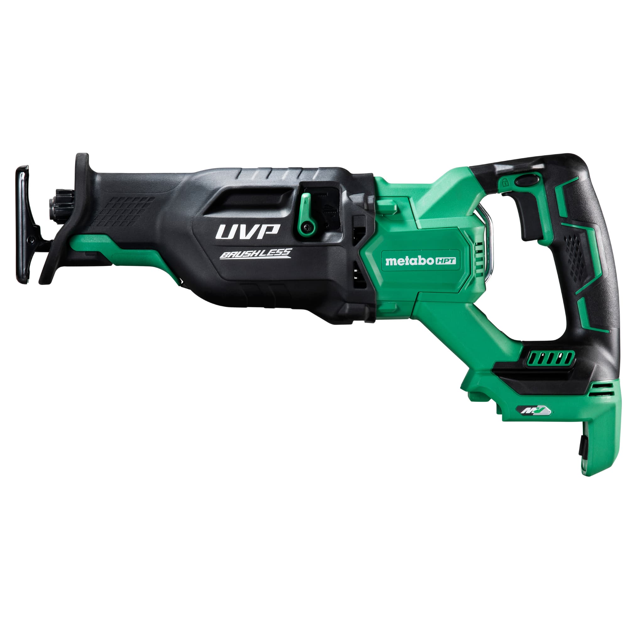 Sierra sable inalámbrica Metabo HPT MultiVolt de 36 voltios con velocidad variable y capacidad híbrida sin escobillas CR36DAQ4M