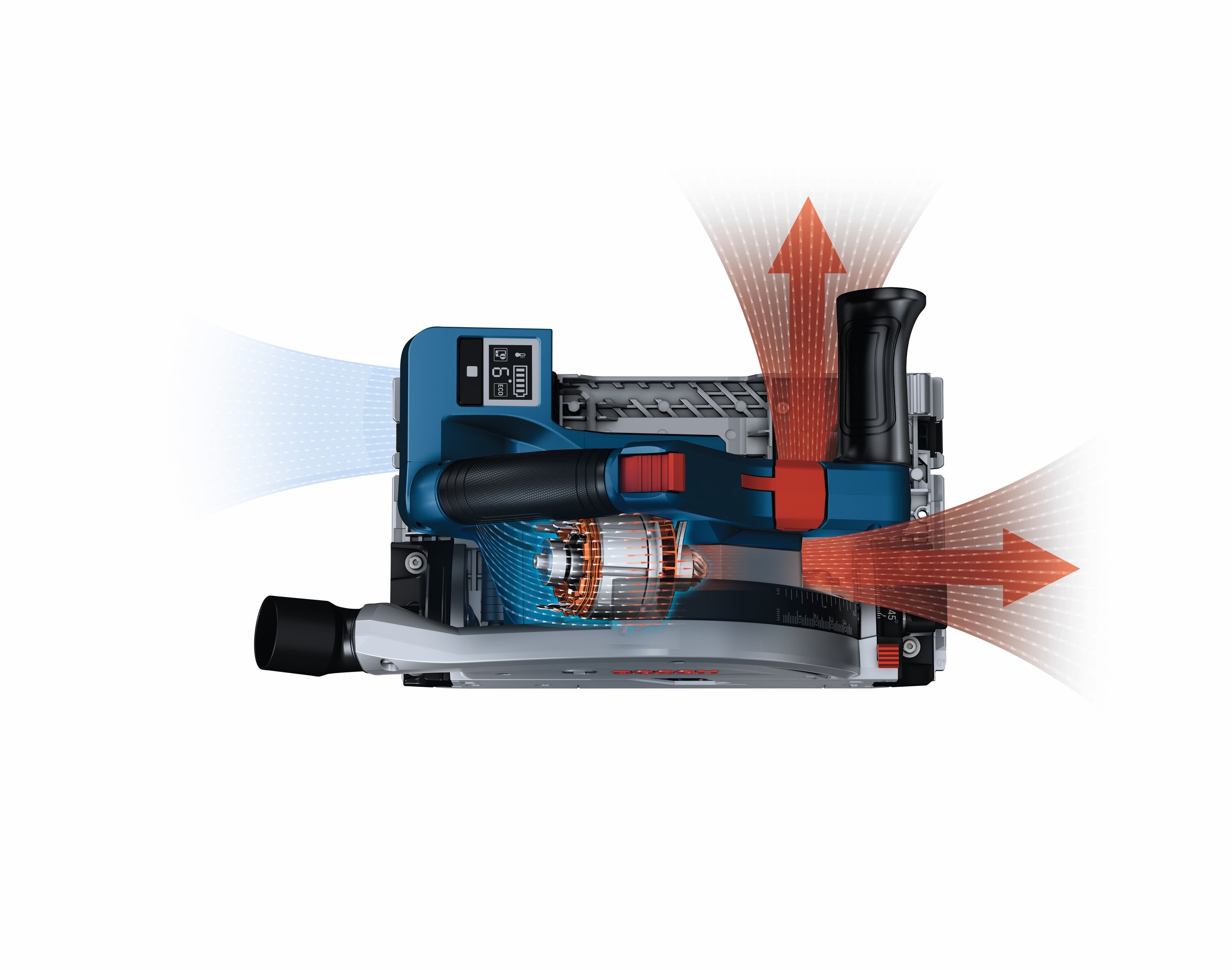 Sierra de inmersión/rastreo inalámbrica sin escobillas Profactor de 18 voltios y 5-1/2 pulgadas de Bosch GKT18V-20GCL