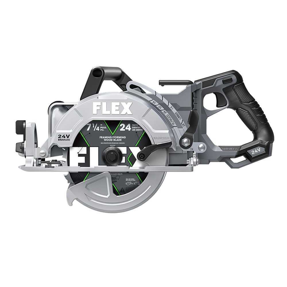 Sierra circular inalámbrica 24 voltios 7-1/4 pulgadas con mango trasero FLEX FX2141R-Z