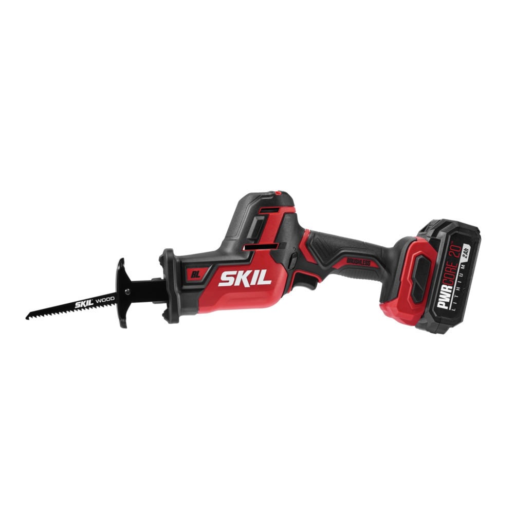 Sierra reciproca inalámbrica sin escobillas SKIL PWR CORE 20 de 20 voltios con velocidad variable (batería incluida) RS5825B-10