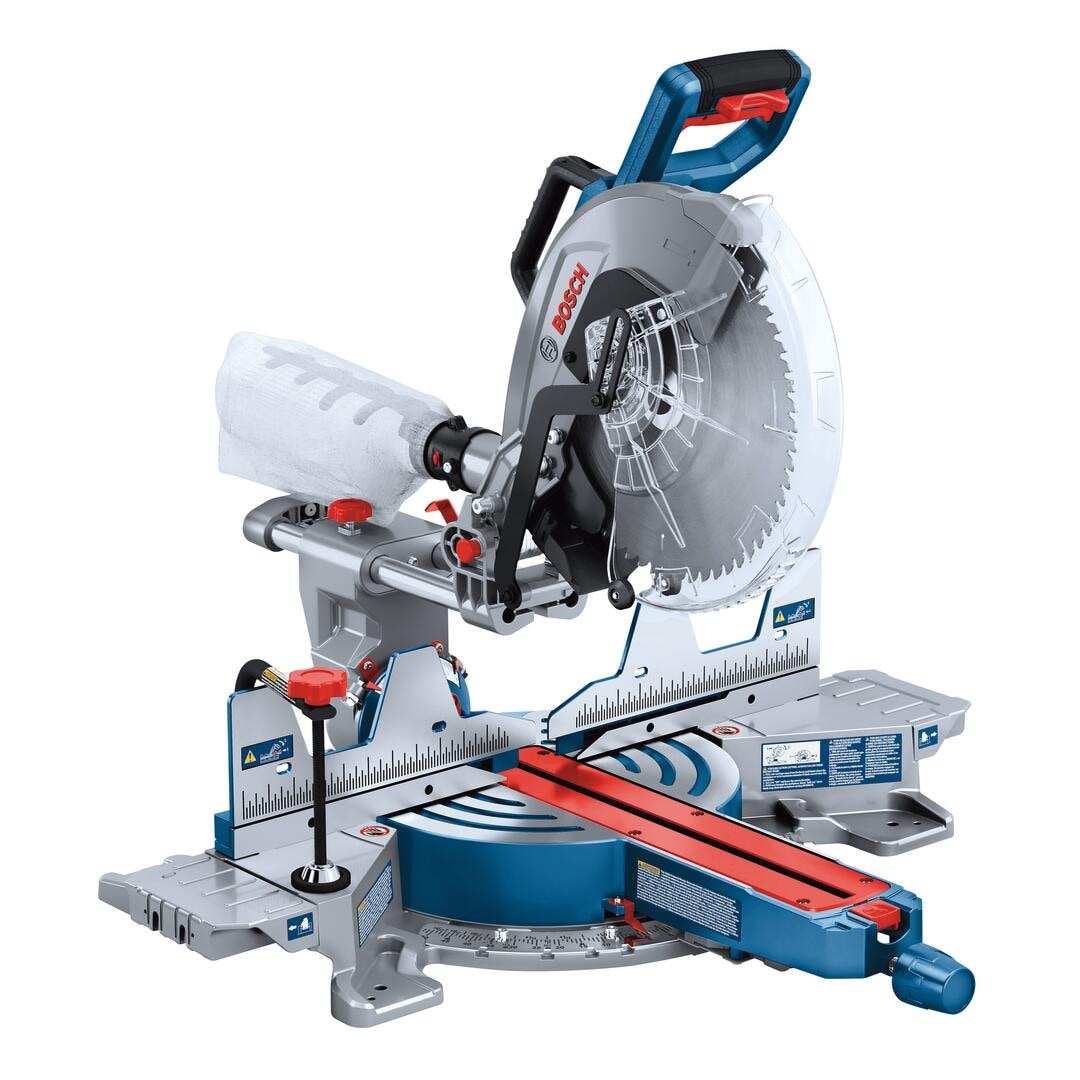 Sierra ingleteadora deslizante inalámbrica Bosch GCM18V-12SDN de doble bisel de 18 voltios de 12 pulgadas