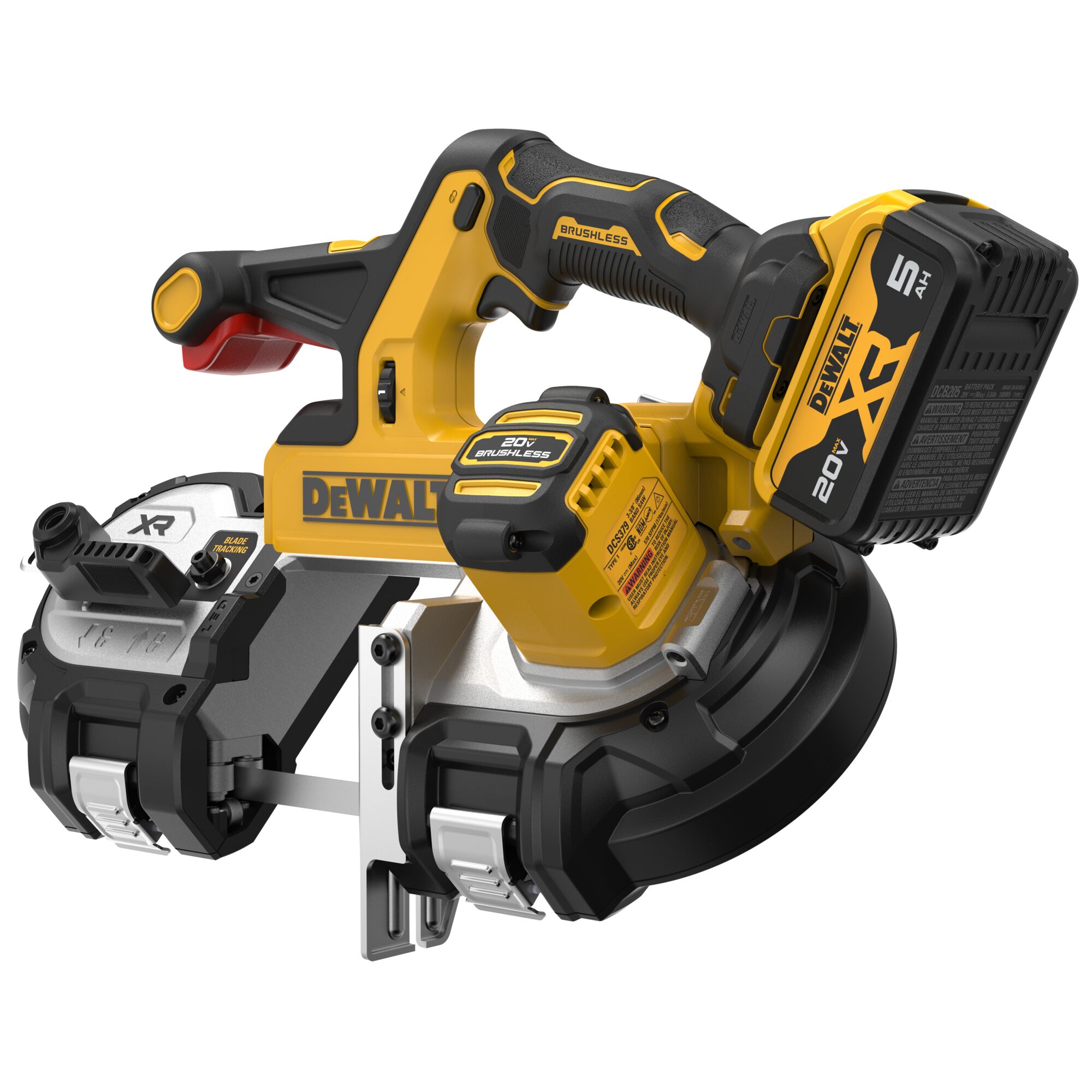 Sierra de cinta portátil DEWALT 20 voltios 3.375 pulgadas (Batería incluida) DCS379P1