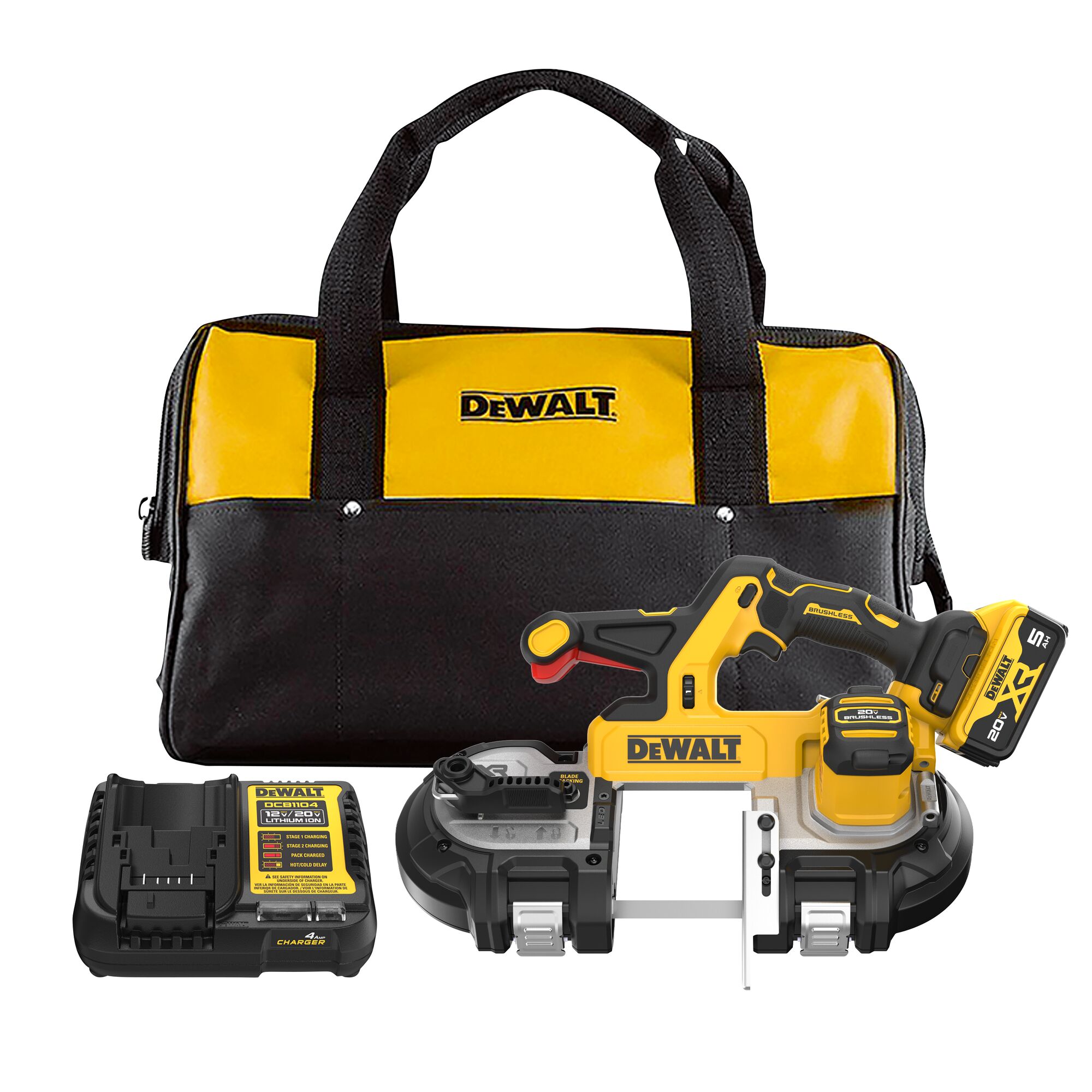Sierra de cinta portátil DEWALT 20 voltios 3.375 pulgadas (Batería incluida) DCS379P1