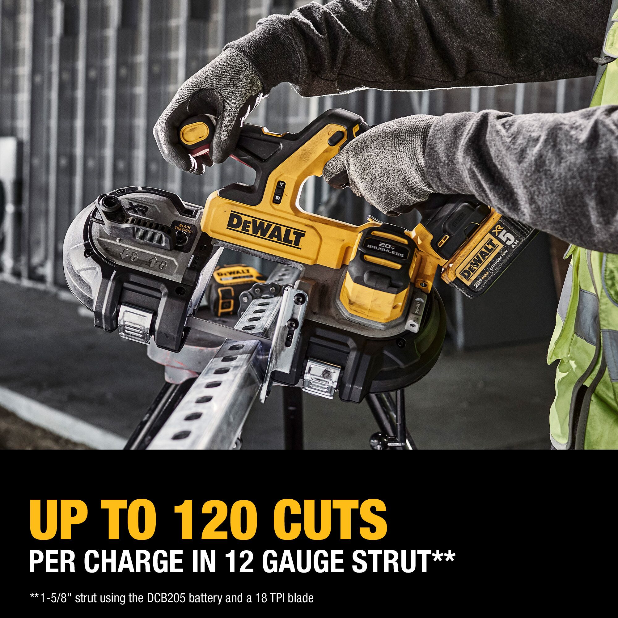 Sierra de cinta portátil DEWALT 20 voltios 3.375 pulgadas (Batería incluida) DCS379P1