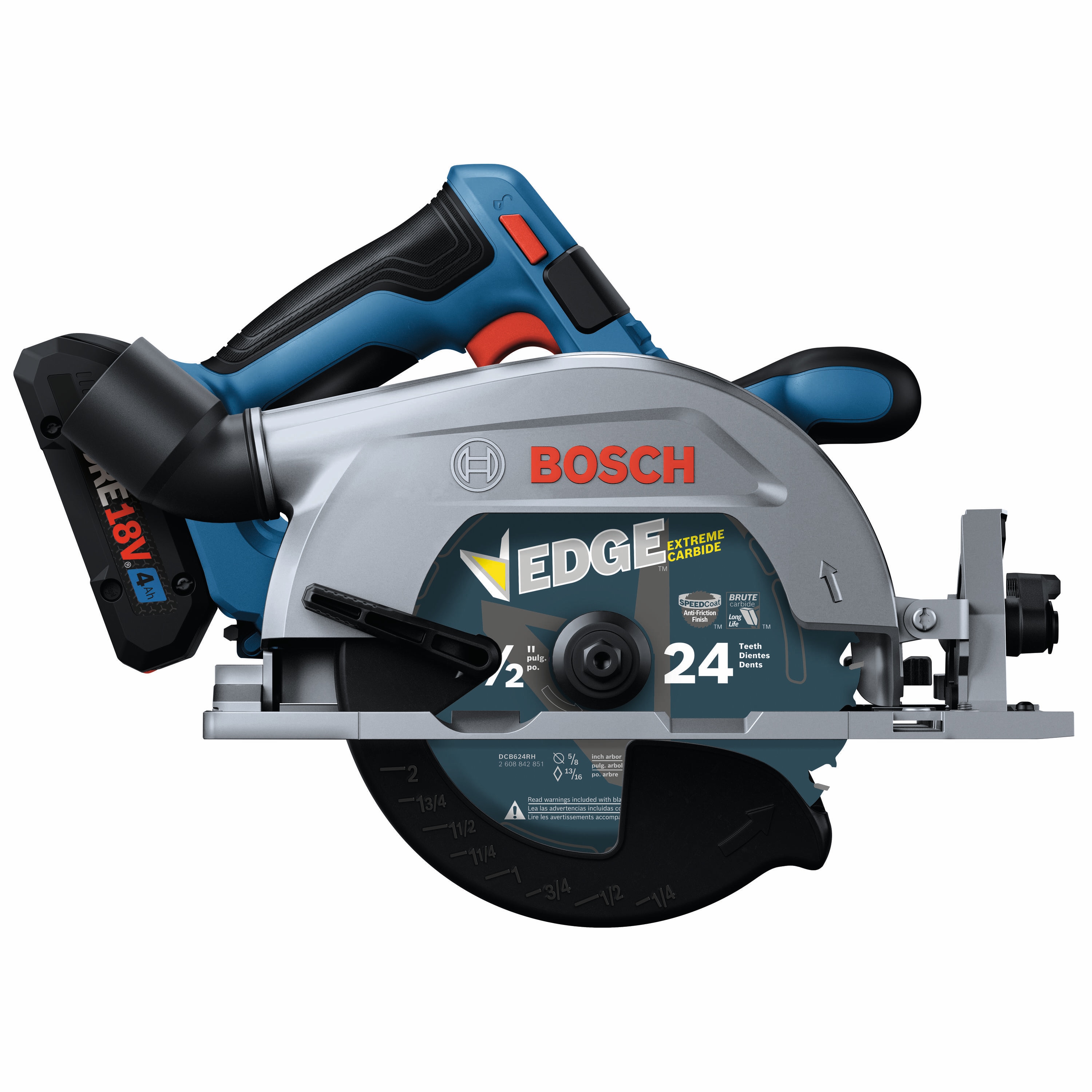 Sierra circular inalámbrica sin escobillas Bosch de 18 voltios con batería de 4 amperios y 6-1/2 pulgadas (incluida) - Juego GKS18V-22B25