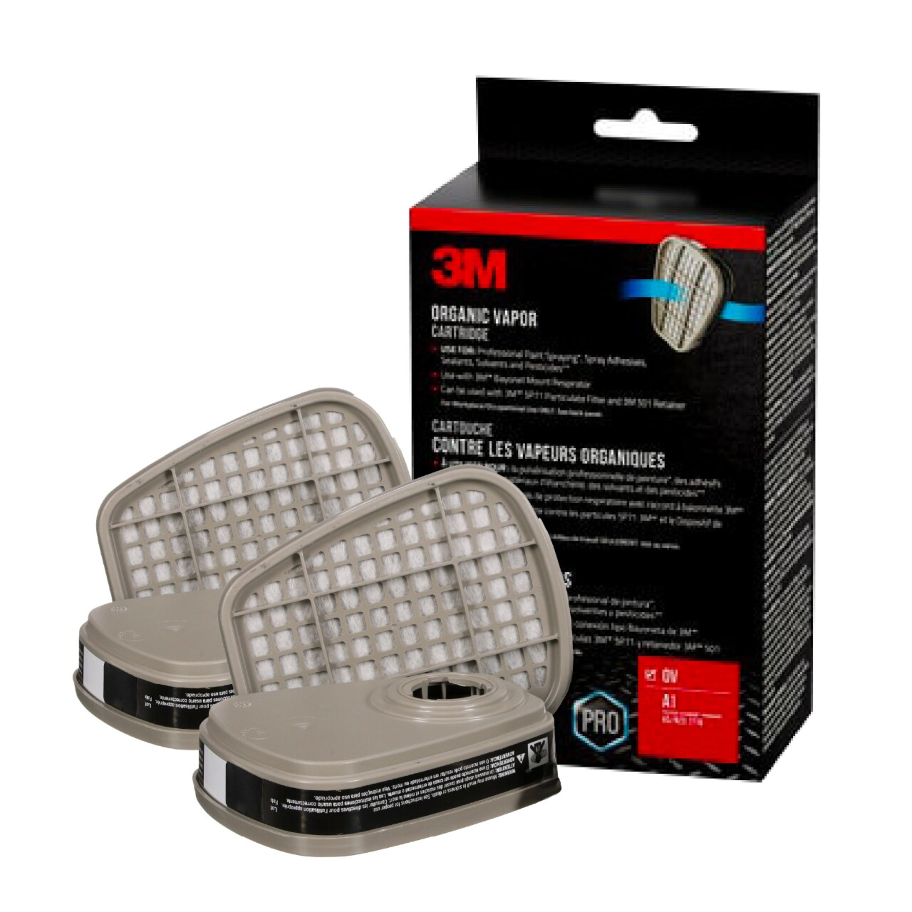 Cartucho de Rendimiento con Vapor Orgánico 3M, Paquete de 4 - Negro, Cartucho/Filtro desechable P95 para Pintura 6001P2-DC