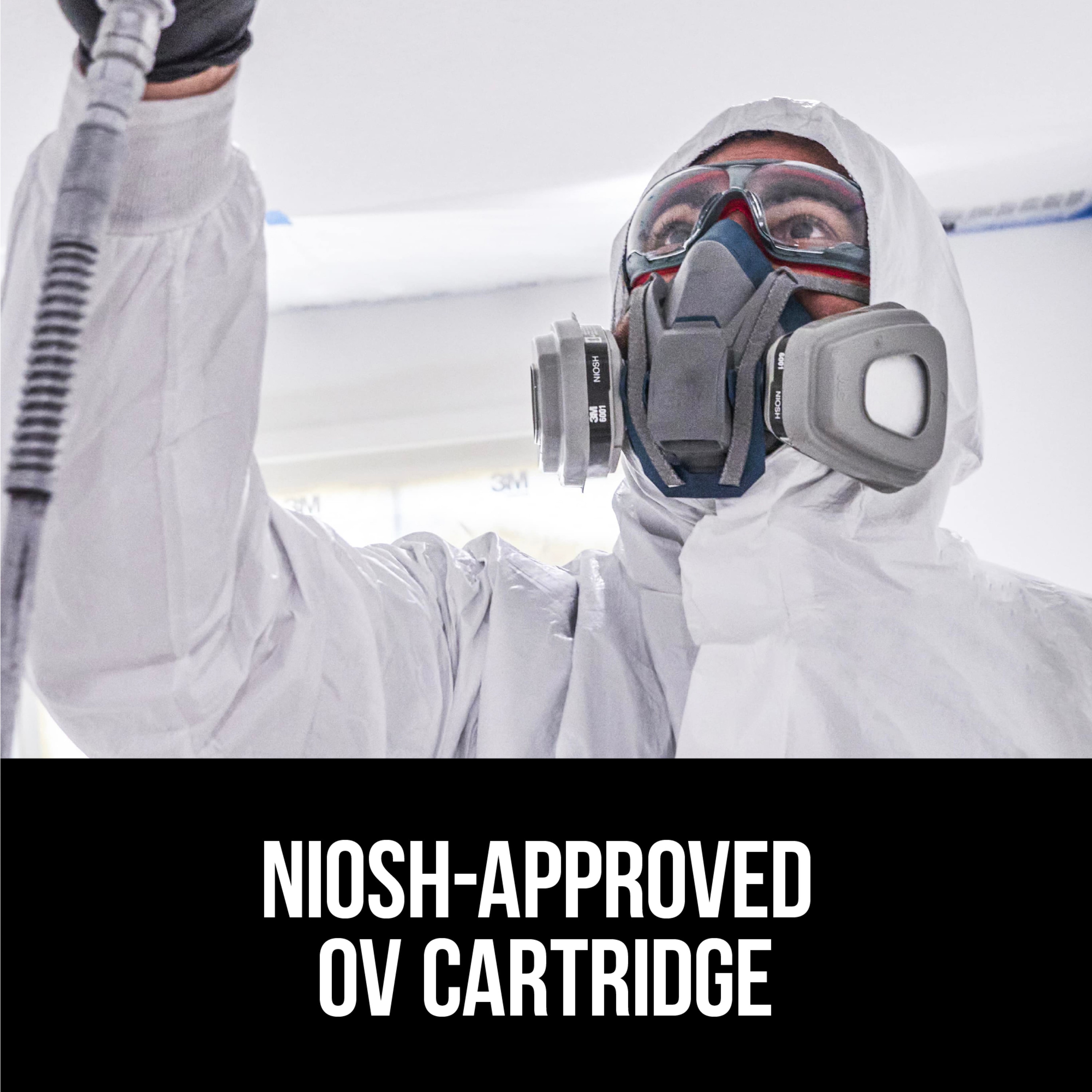 Cartucho de Rendimiento con Vapor Orgánico 3M, Paquete de 4 - Negro, Cartucho/Filtro desechable P95 para Pintura 6001P2-DC