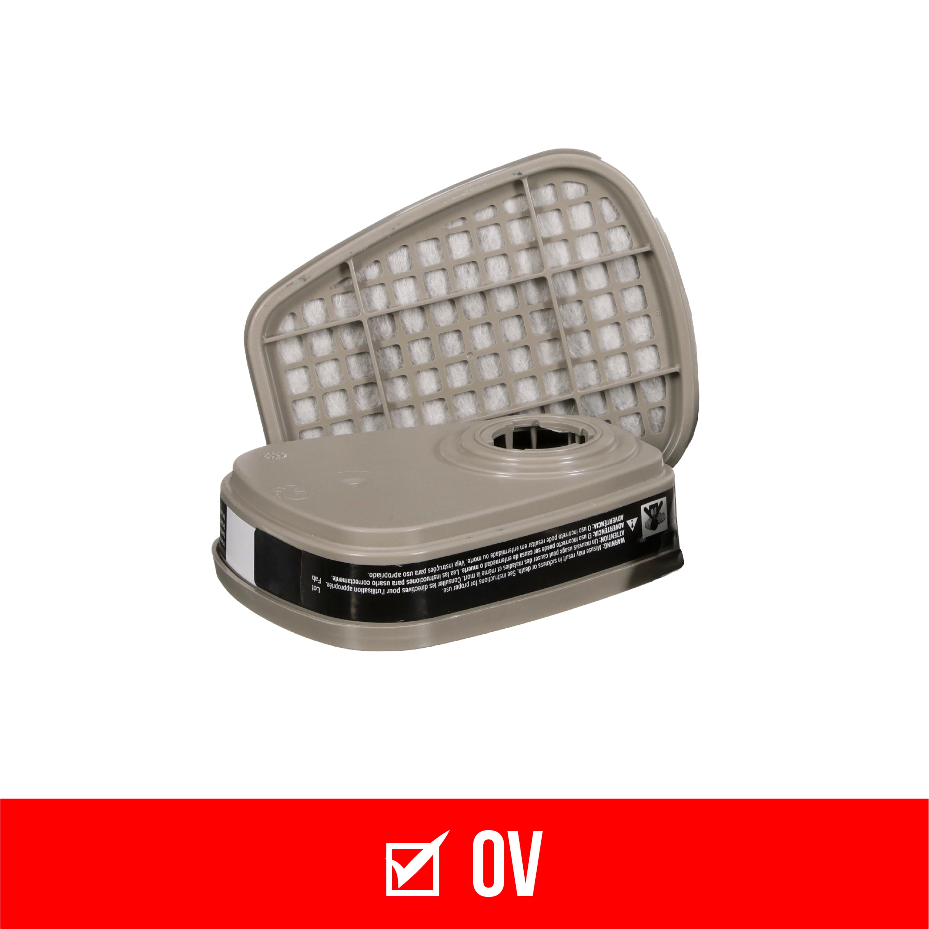 Cartucho de Rendimiento con Vapor Orgánico 3M, Paquete de 4 - Negro, Cartucho/Filtro desechable P95 para Pintura 6001P2-DC