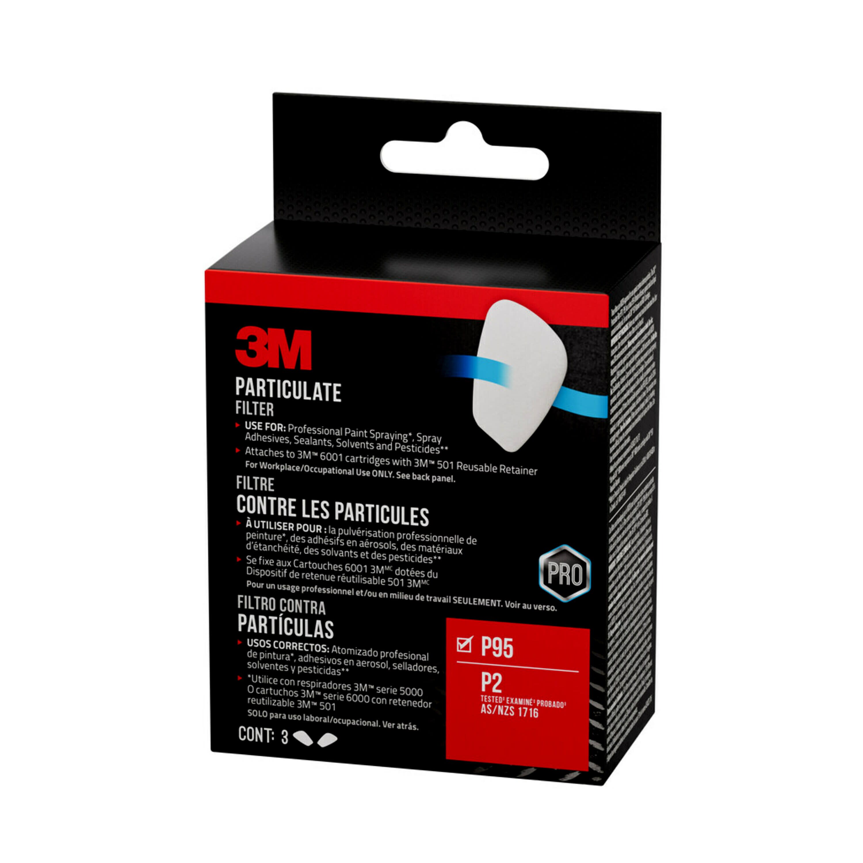 Paquete de 6 Cartuchos/Filtros Desechables Blancos para Pintura P95 de 3M