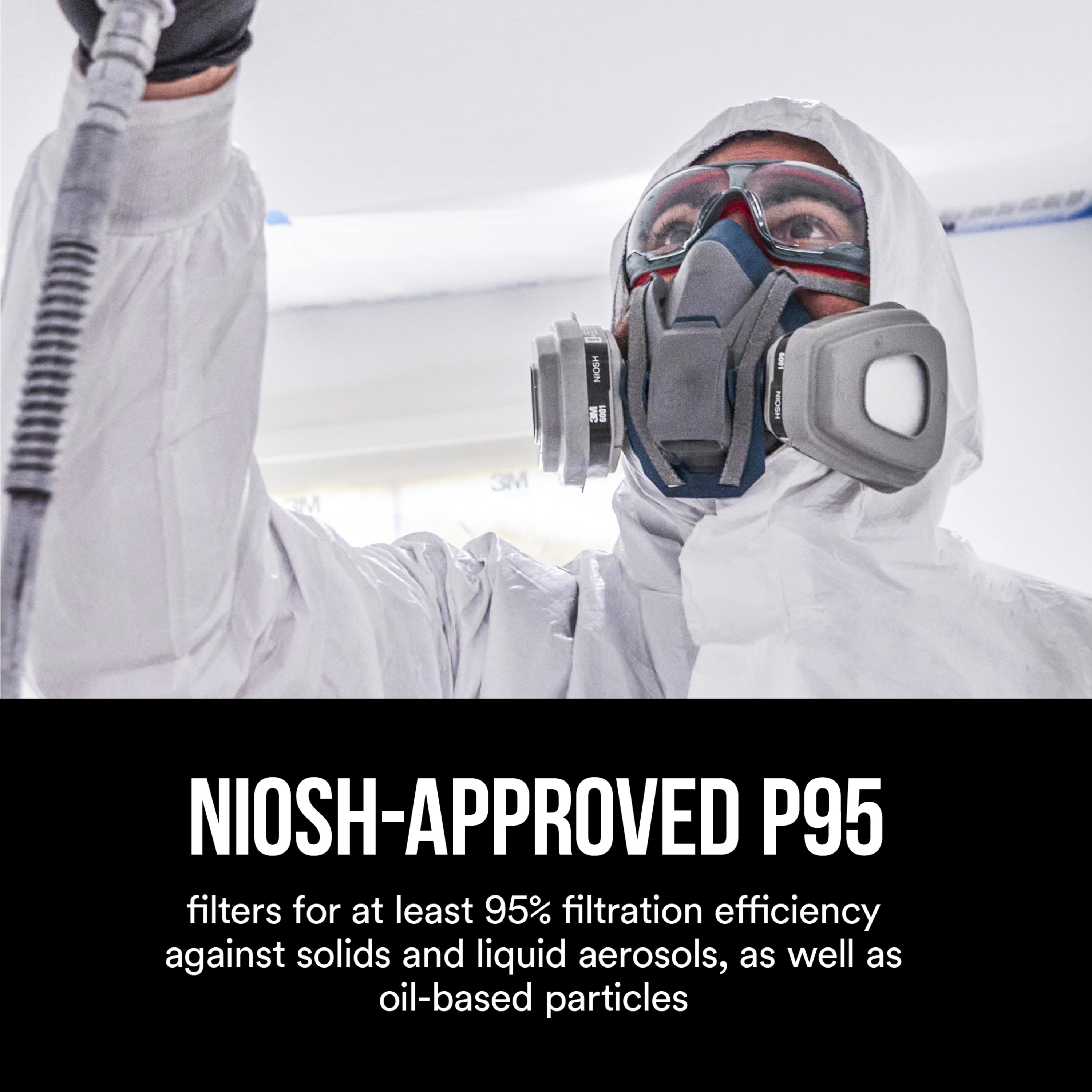 Paquete de 6 Cartuchos/Filtros Desechables Blancos para Pintura P95 de 3M