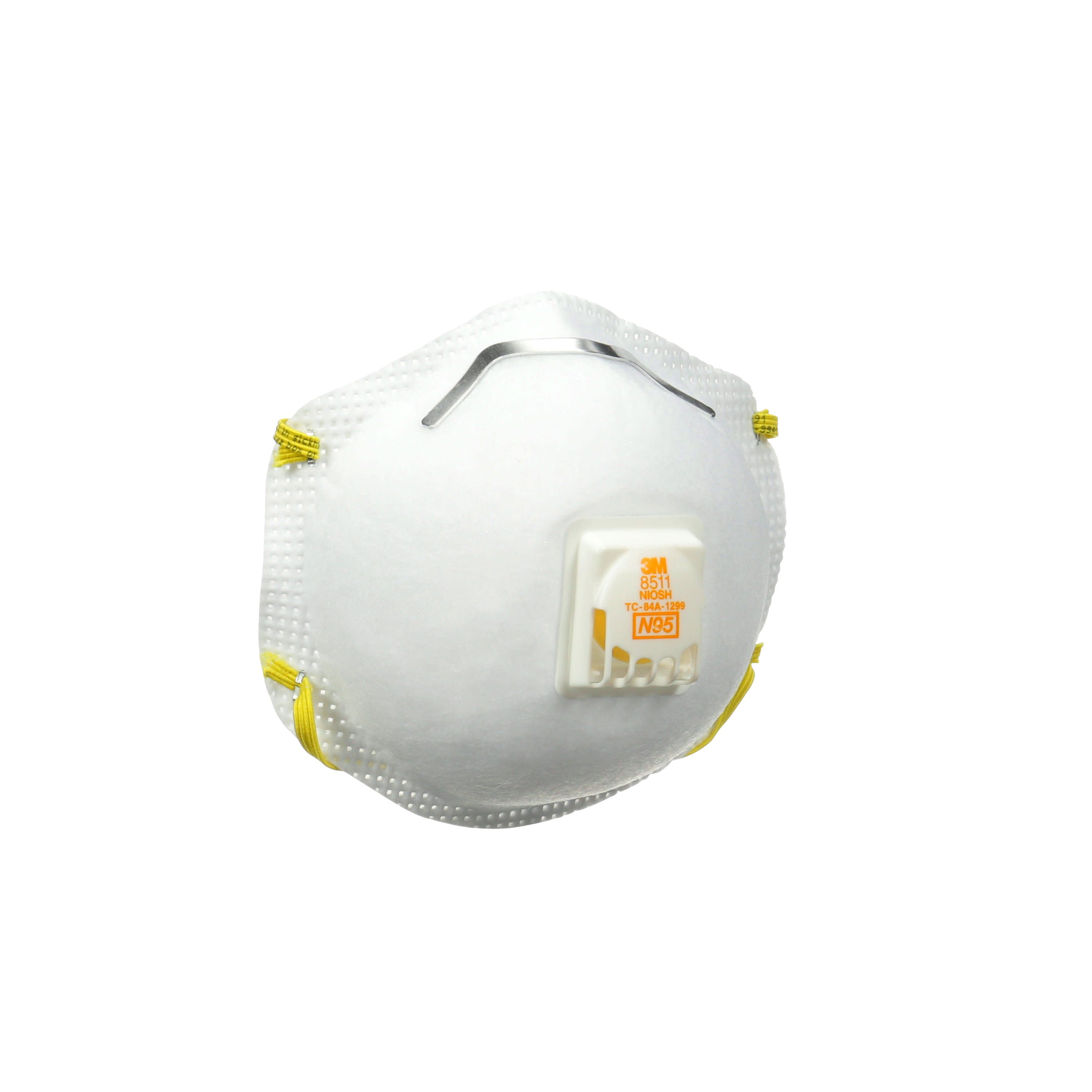 Respirador desechable blanco N95 para lijado y fibra de vidrio de 3M, paquete de 10 unidades 8511DB1-A-PS