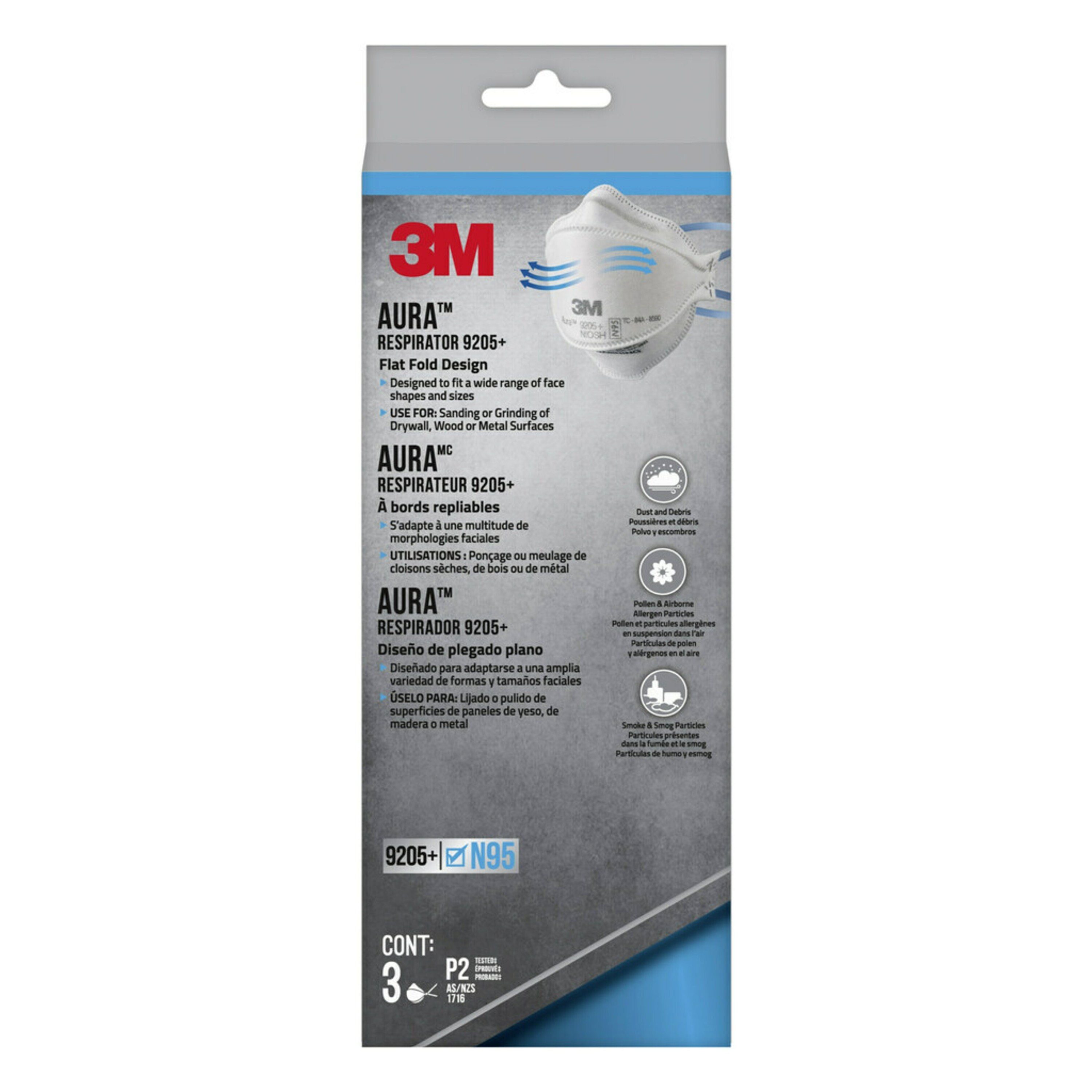 Respirador desechable blanco para pintura N95 de 3M - Paquete de 3