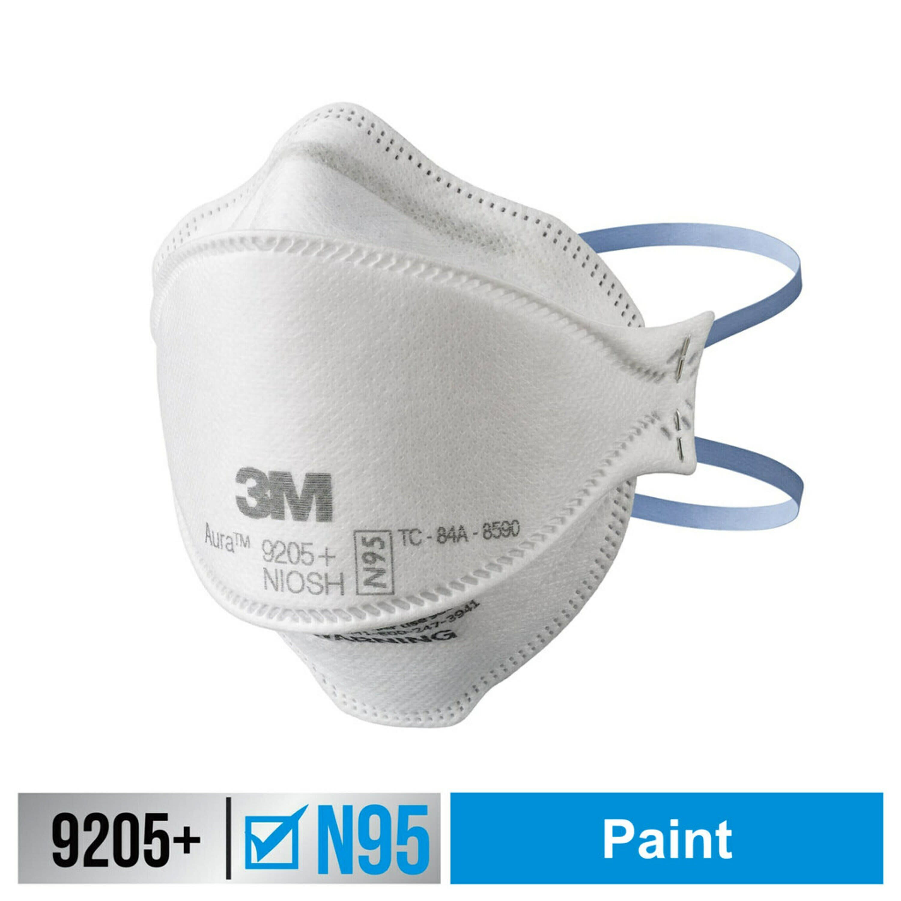 Respirador desechable blanco para pintura N95 de 3M - Paquete de 3