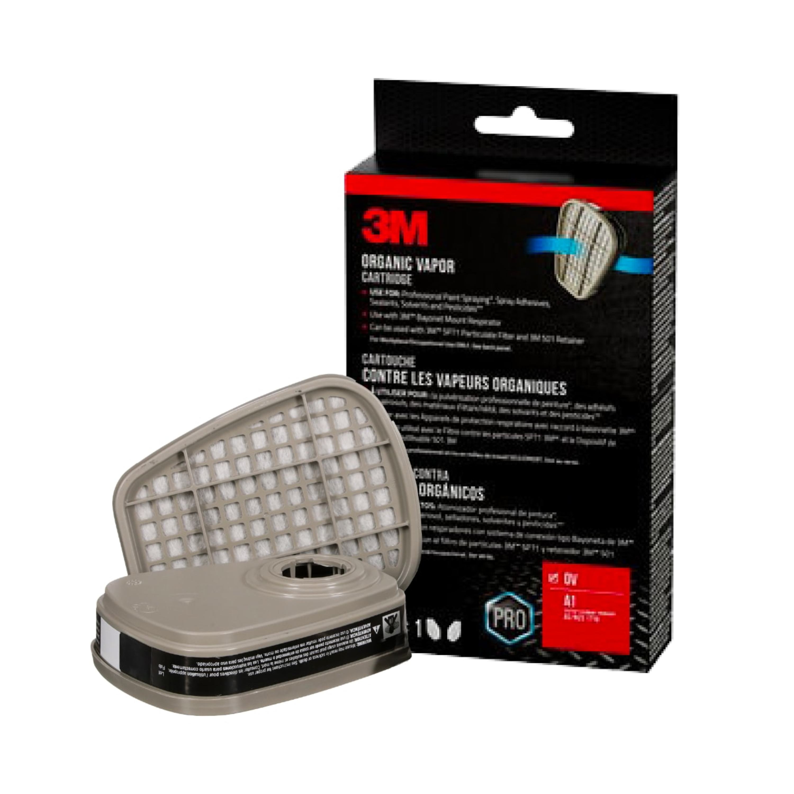 Cartucho de desempeño para vapores orgánicos 3M 2-Pack Negro desechable P95 Cartucho/Filtro de pintura 6001P1-DC