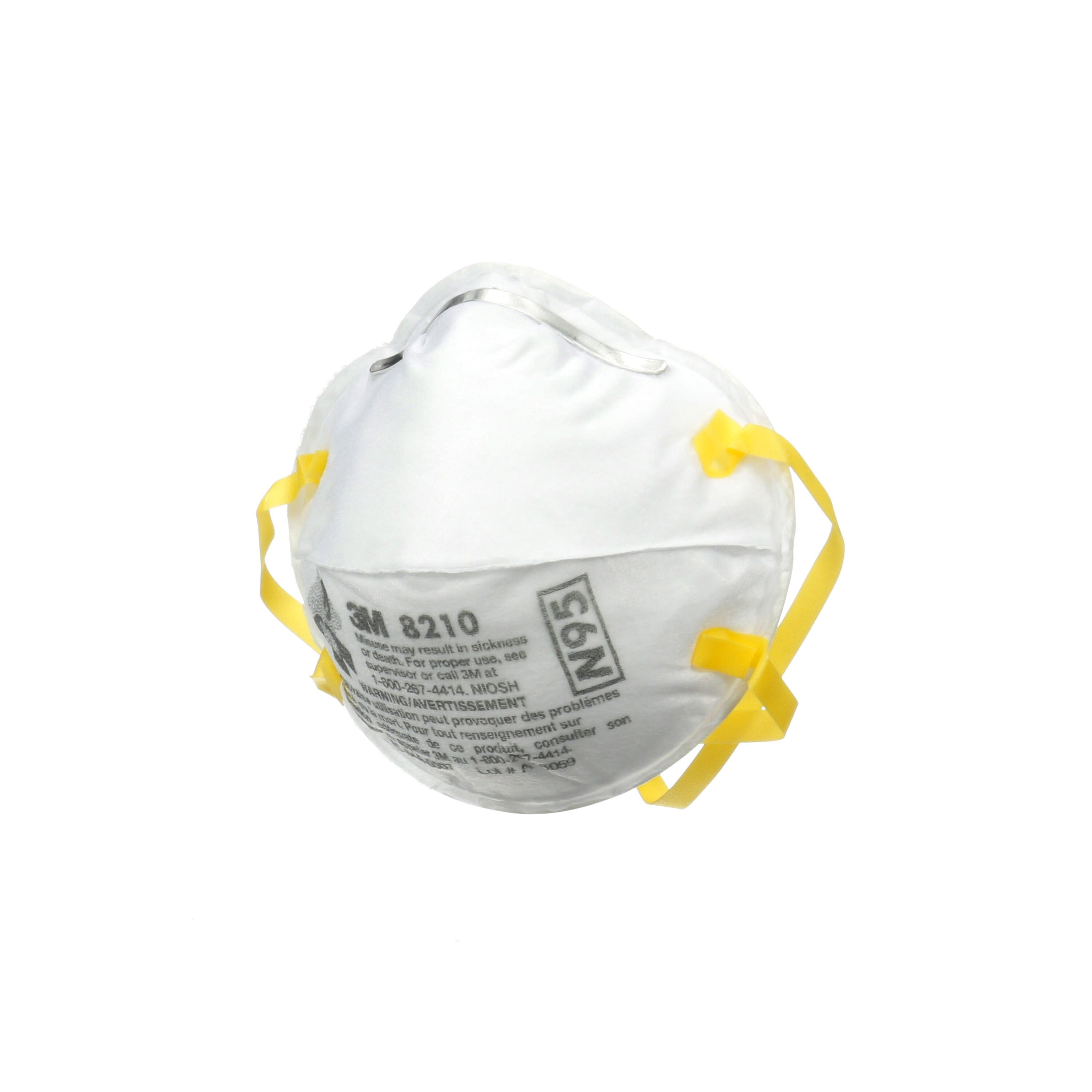 Respirador Desechable Blanco N95 para Lijado y Fibra de Vidrio en Paquete de 20 Unidades 8210DB1-A de 3M.