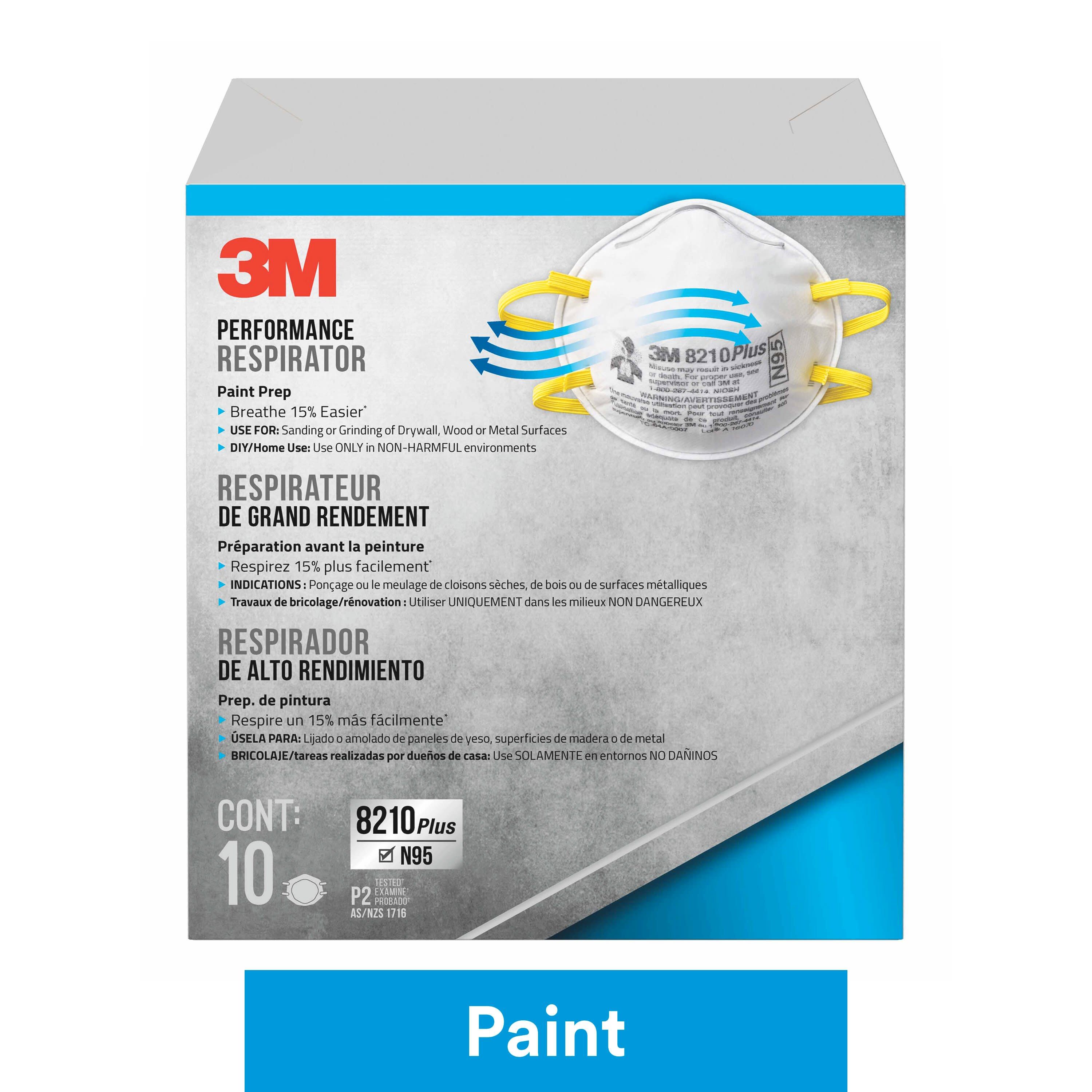 Respirador desechable para pintura N95 blanco en paquete de 10 unidades - 3M 8210PP10-C
