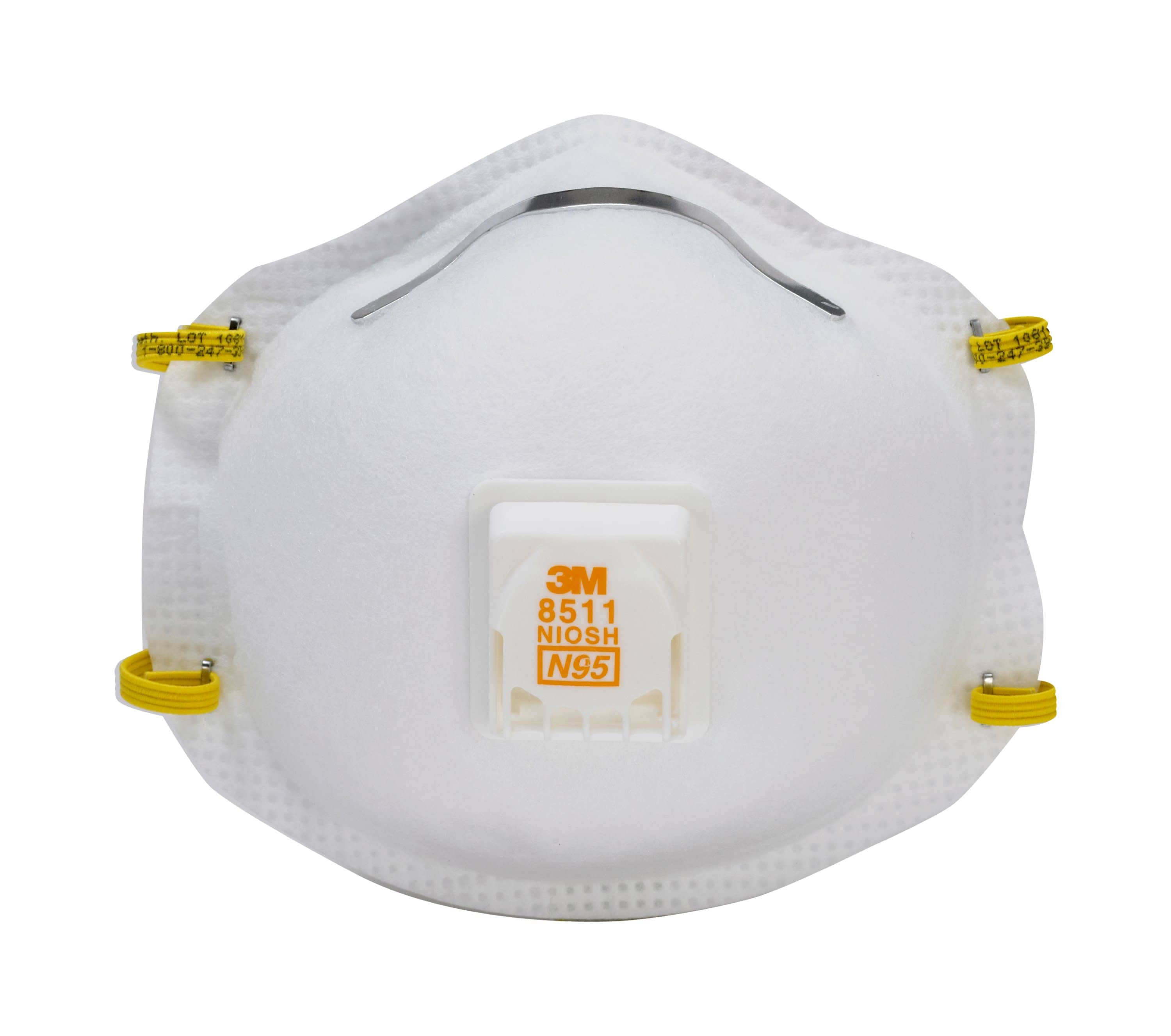 10 Paquete de respirador desechable blanco N95 para lijado y fibra de vidrio - 8511P10-DC-PS de 3M