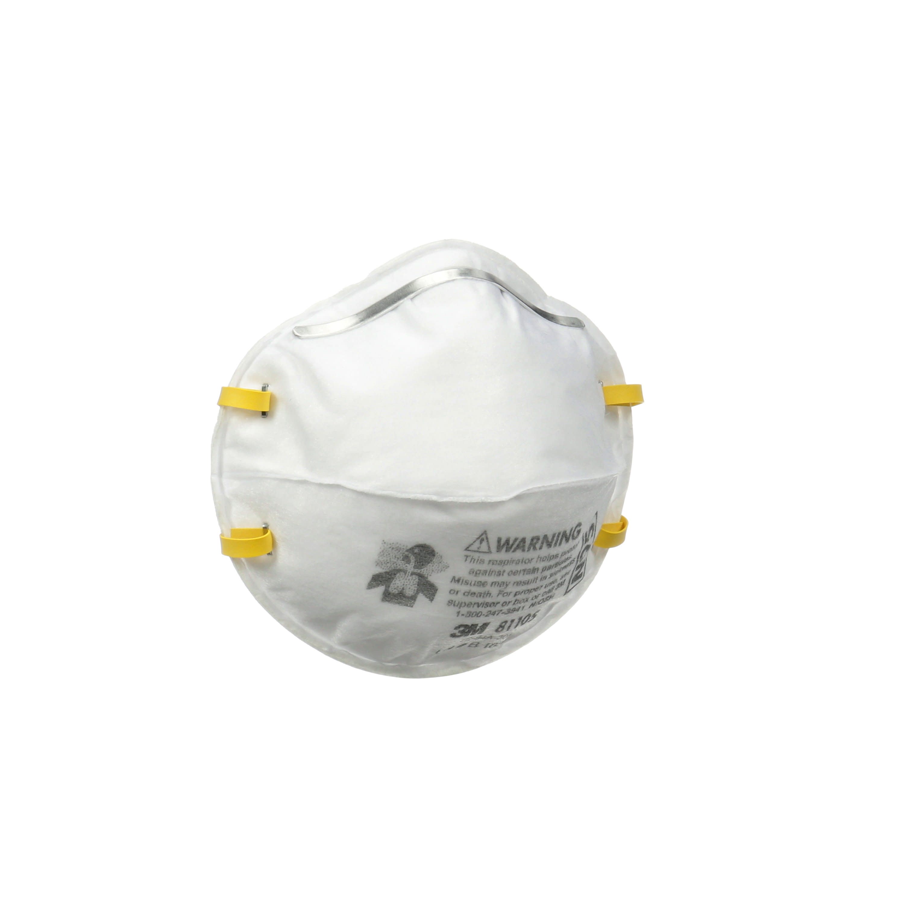 Respirador desechable 3M Performance 2-Pack Blanco N95 para adulto pequeño, para lijado y fibra de vidrio - 8110SP2-DC