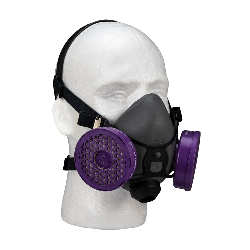 Respirador reutilizable para todo uso, mitad de rostro P100 negro Forney 55905.