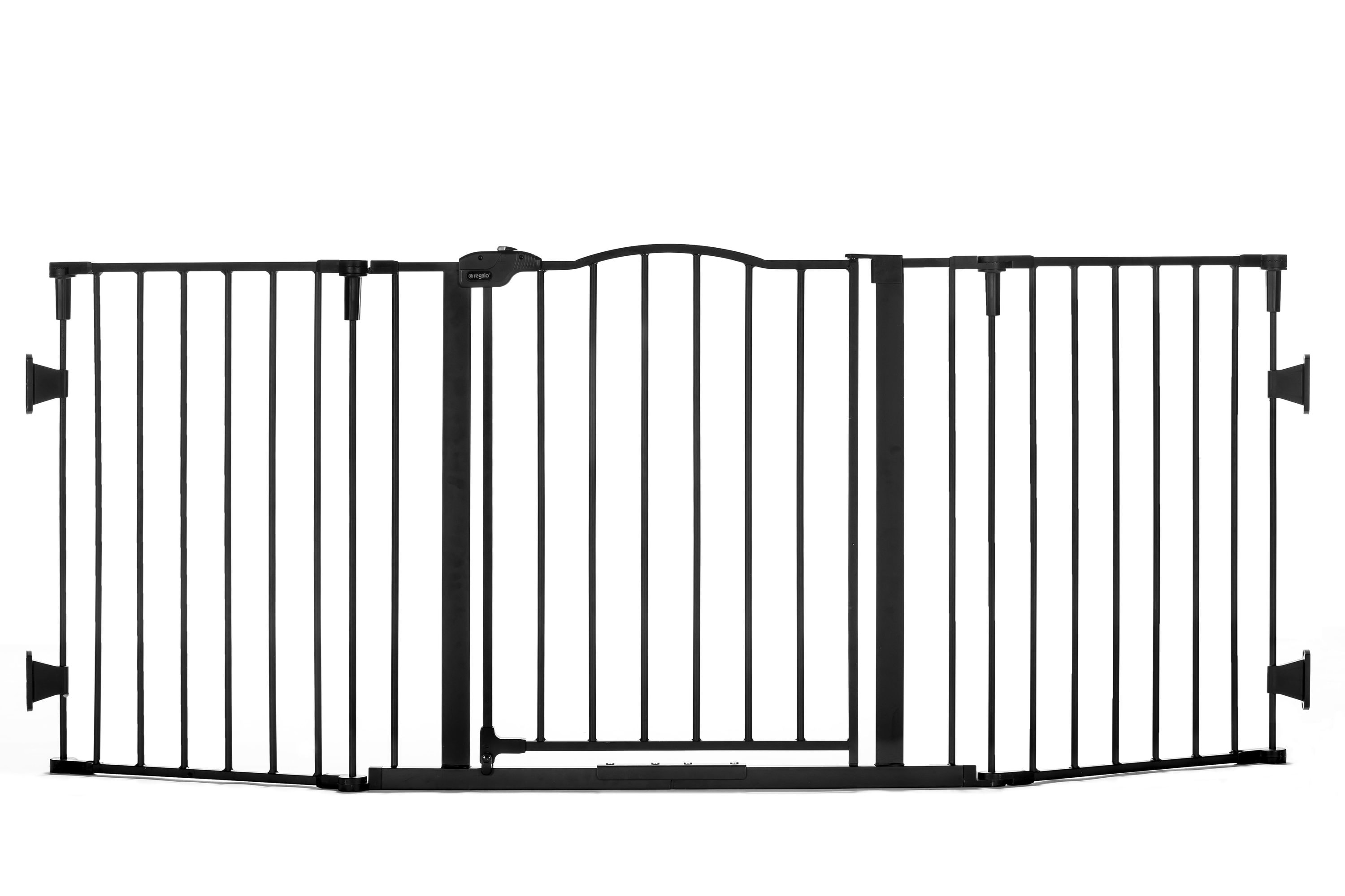 Puerta de seguridad de metal negro montada con herrajes de 74.5 pulgadas x 28 pulgadas - Regalo 1176 B