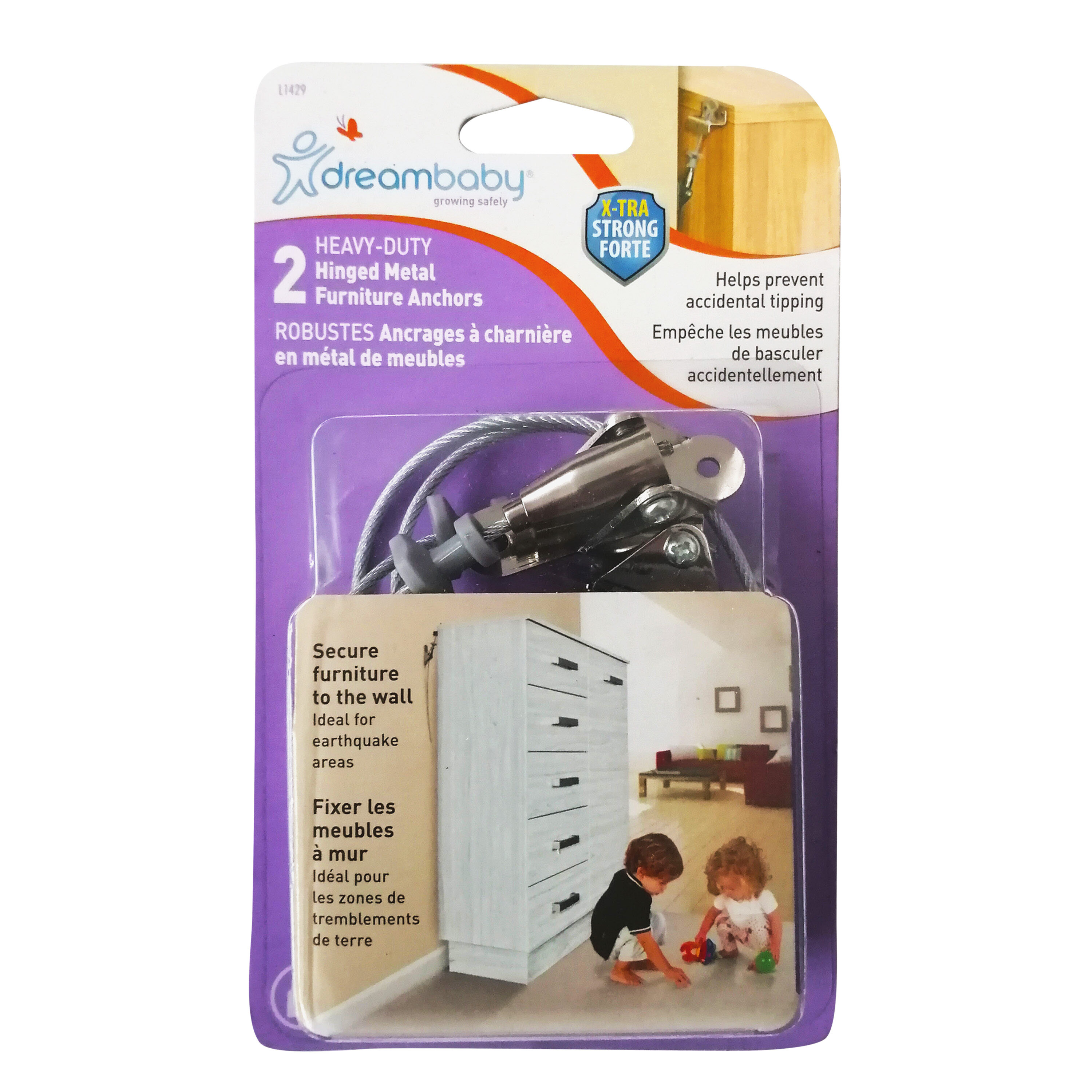 Correas de muebles plateadas Dreambaby 2-Pack L1429