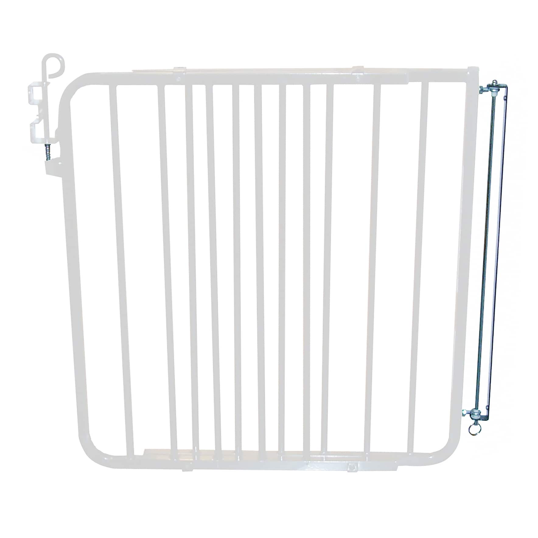 Puerta de seguridad automática con cierre Cardinal Gates de metal blanco montada con hardware de 40.5 pulgadas x 29.5 pulgadas MG15-W